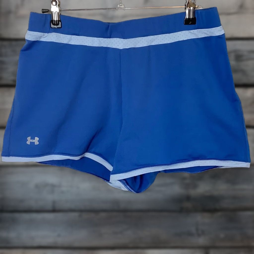 Under Armour Under Armour Women’s Blue Running Shorts Size L Zip Pockets Ventilated Athletic Activewear Shorts Size 29" - 1 Thumbnail