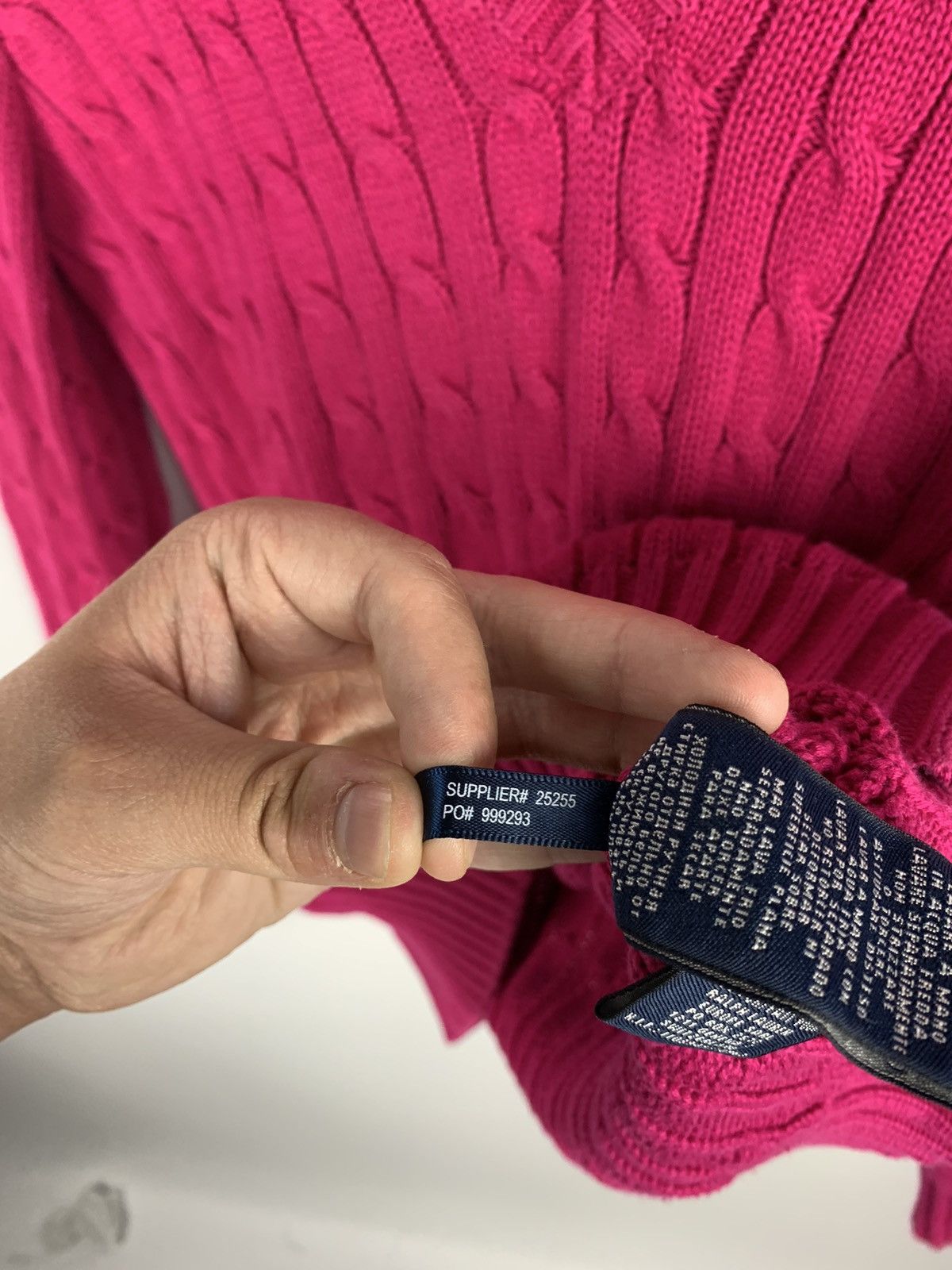 Ralph Lauren Sport Vintage Ralph Lauren Sport Cable Knit V-Neck Sweater Purple Size L / US 10 / IT 46 - 10 Thumbnail