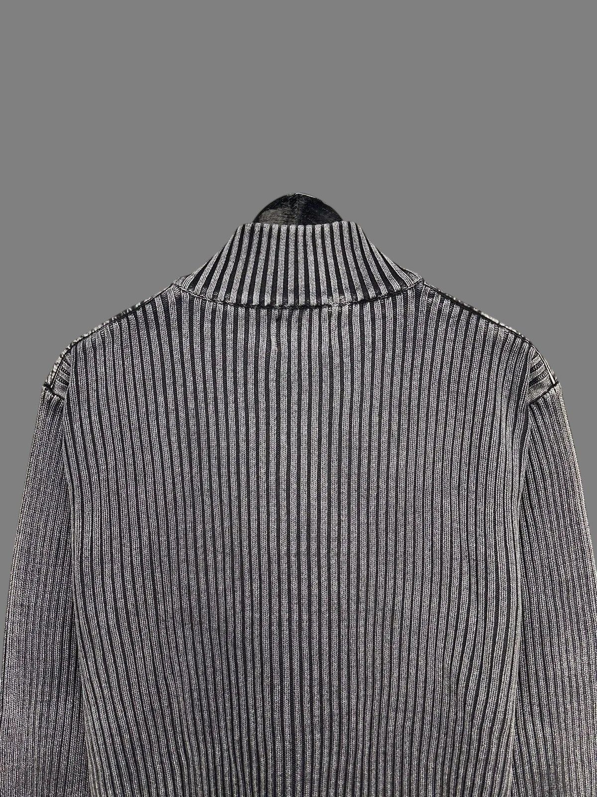 KMRii Distressed GOA Ribbed Gray Zip Sweater Military Y2K Style Size US XL / EU 56 / 4 - 12 Thumbnail