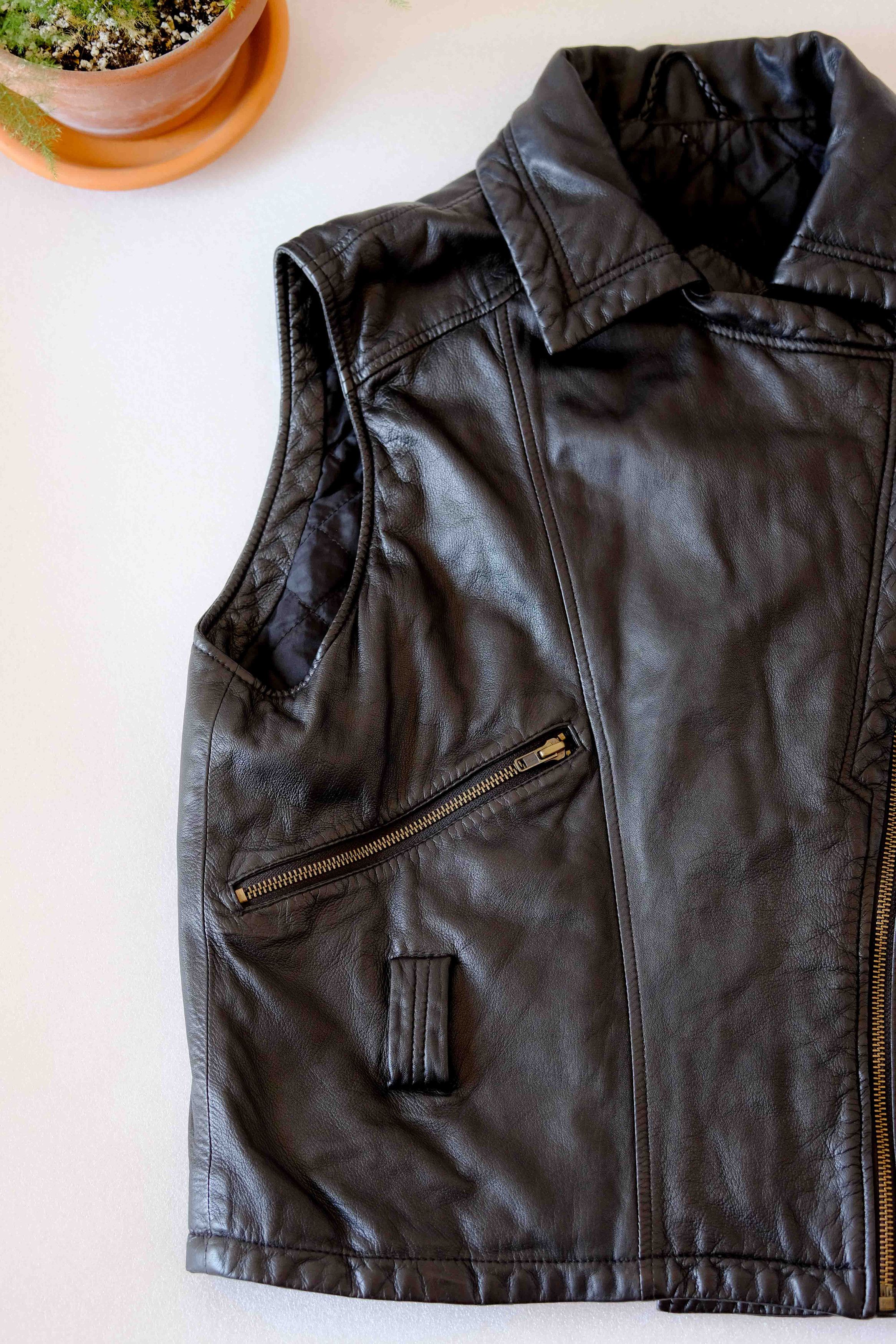 Other Gerry Weber leather biker-style vest Size US L / EU 52-54 / 3 - 2 Thumbnail