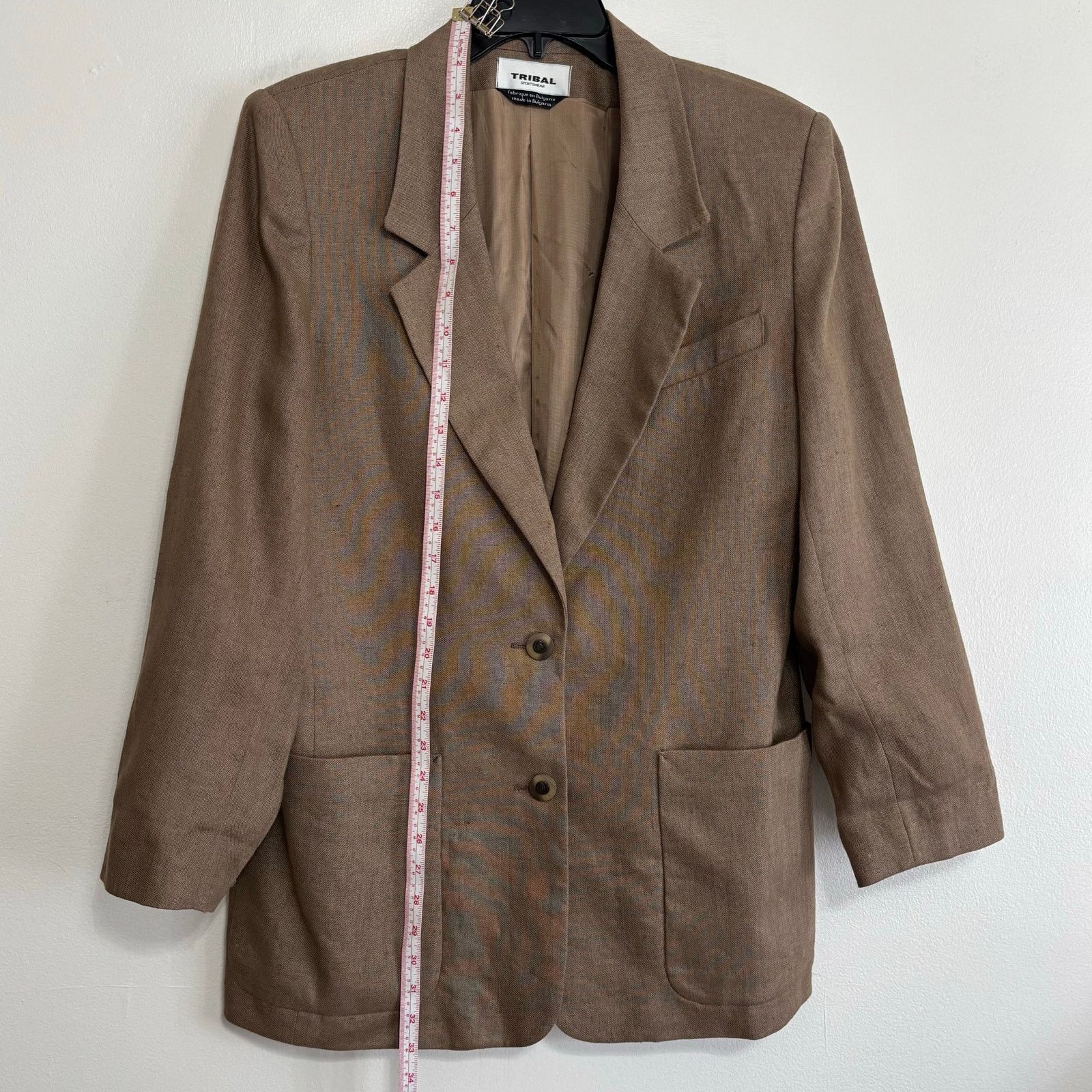 Other Vintage Tribal Sportswear Brown Linen Blazer Jacket Size 12 Size XL / US 12-14 / IT 48-50 - 3 Thumbnail