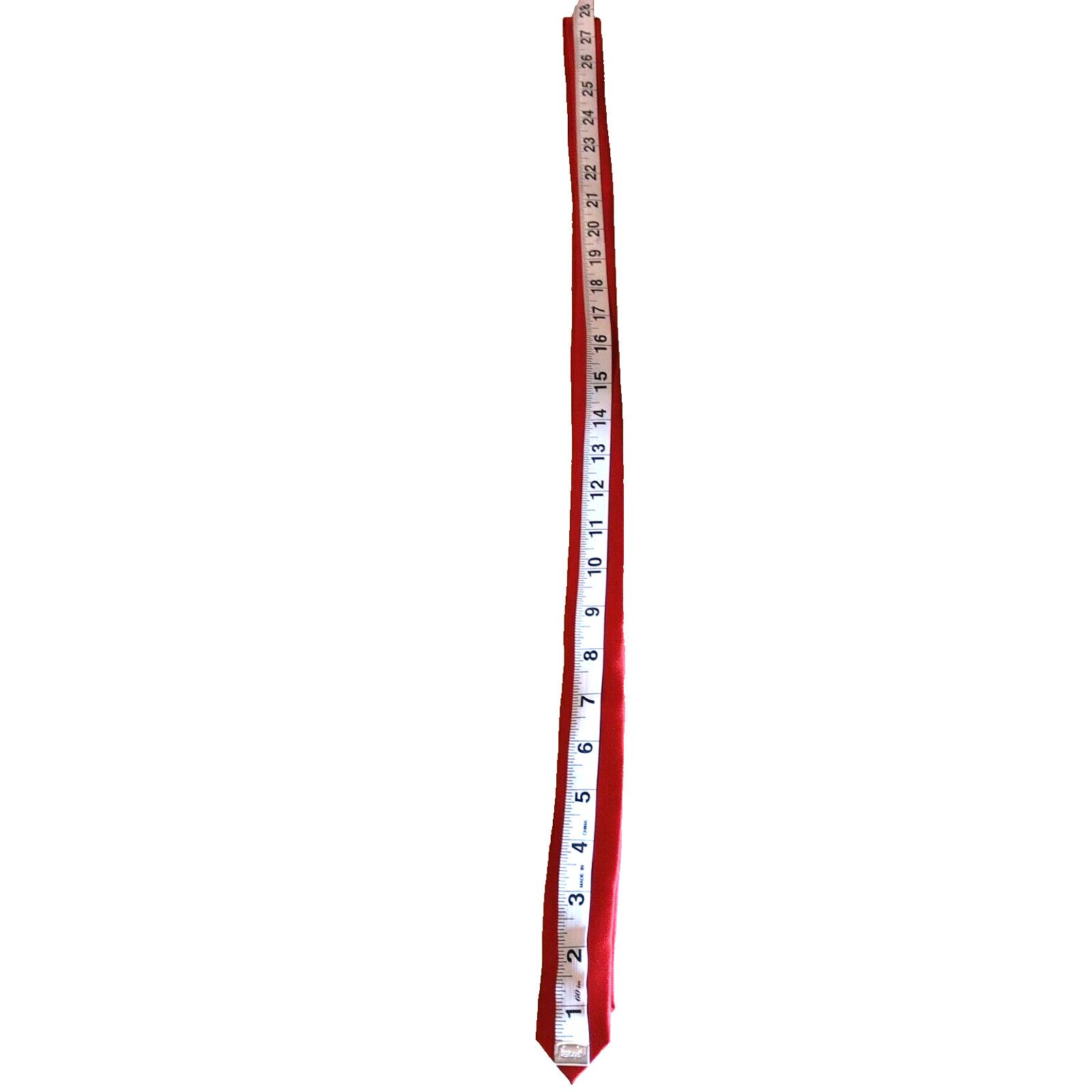 Alfani Alfani Poly Men's Solid Cherry Red Slim 1.5" Formal Neck Tie Size ONE SIZE - 2 Thumbnail