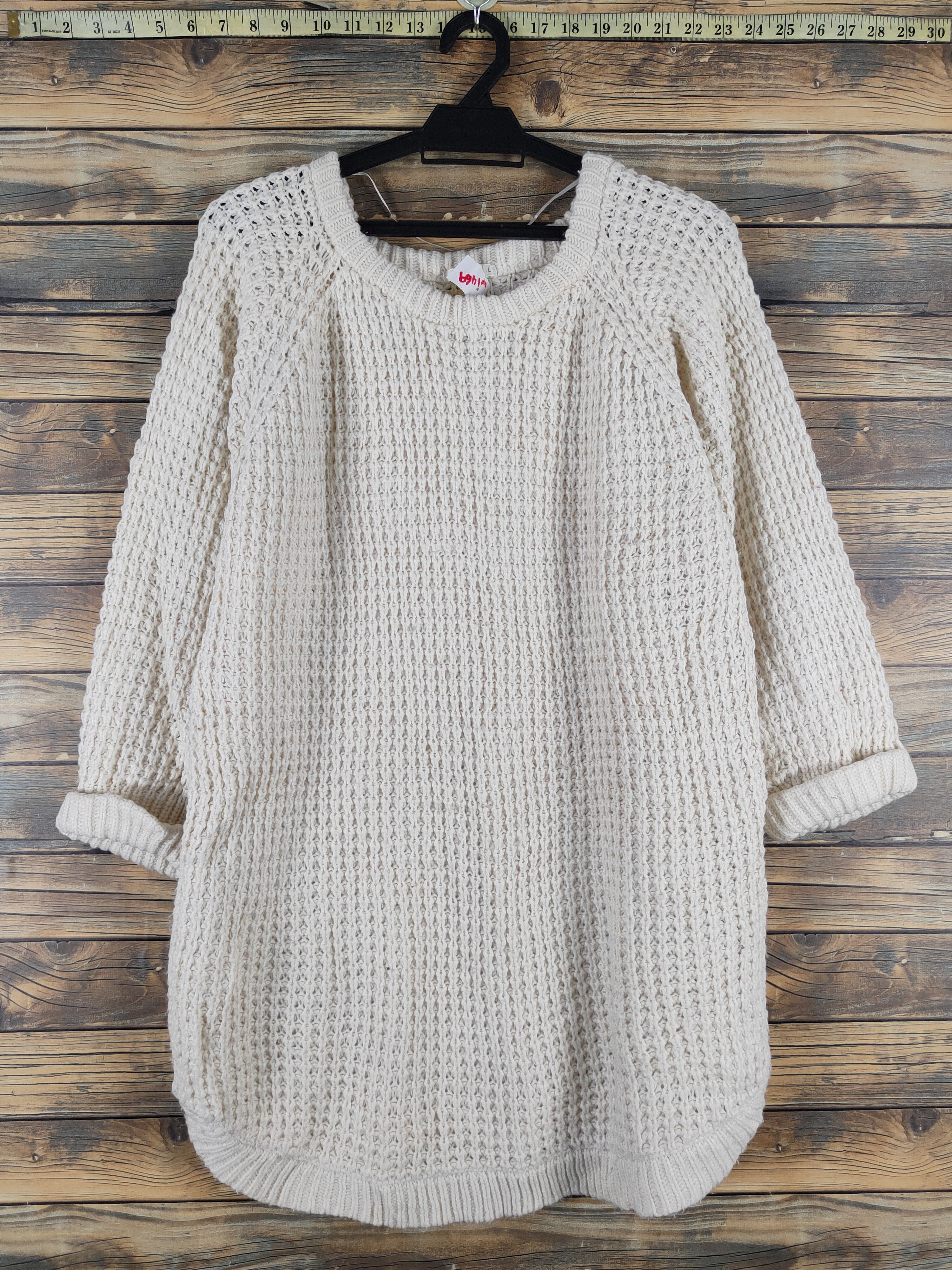 Aran Isles Knitwear × Japanese Brand × Vintage Japanese Brand Ivory Knitwear Sweatshirts #W1469 Size L / US 10 / IT 46 - 1 Thumbnail