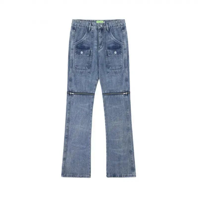 Japanese Brand Retro loose high street zipper jeans Size US 32 / EU 48 - 2 Thumbnail