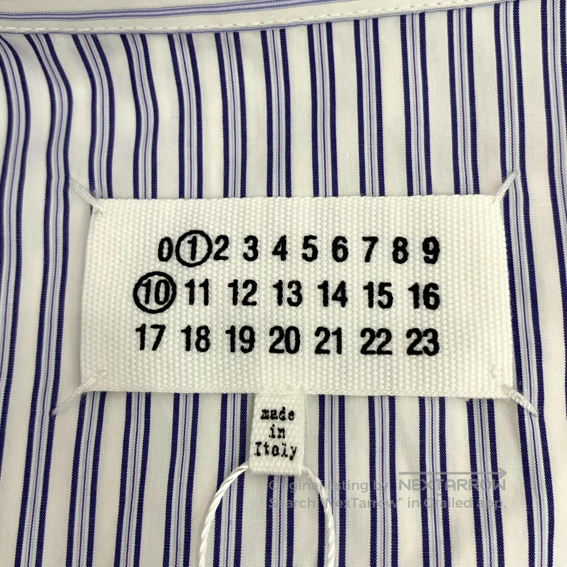 Maison Margiela Maison Margiela Light blue striped cotton lapel single-bre Size US S / EU 44-46 / 1 - 5 Thumbnail