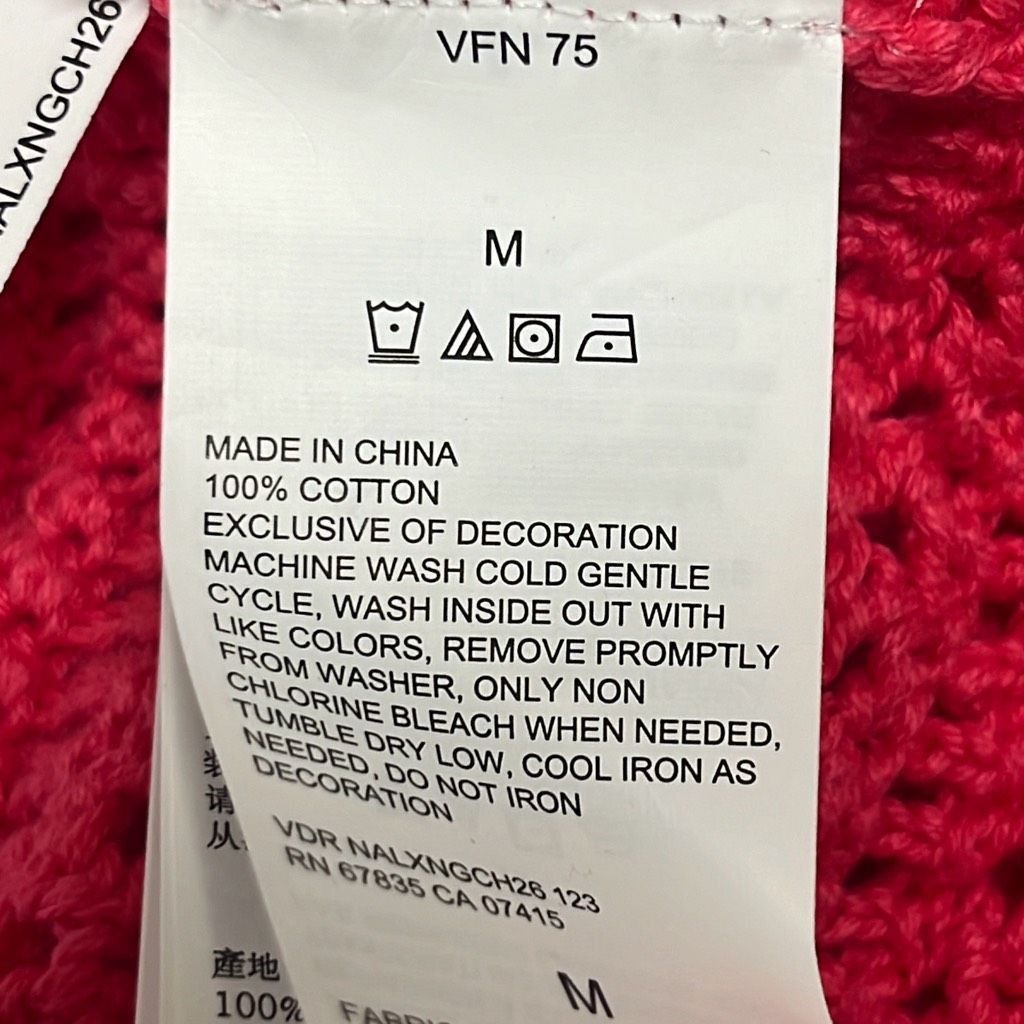 Nautica Nautica Womens Medium Crocheted Pullover Top Pink Square Nec Size M / US 6-8 / IT 42-44 - 7 Thumbnail
