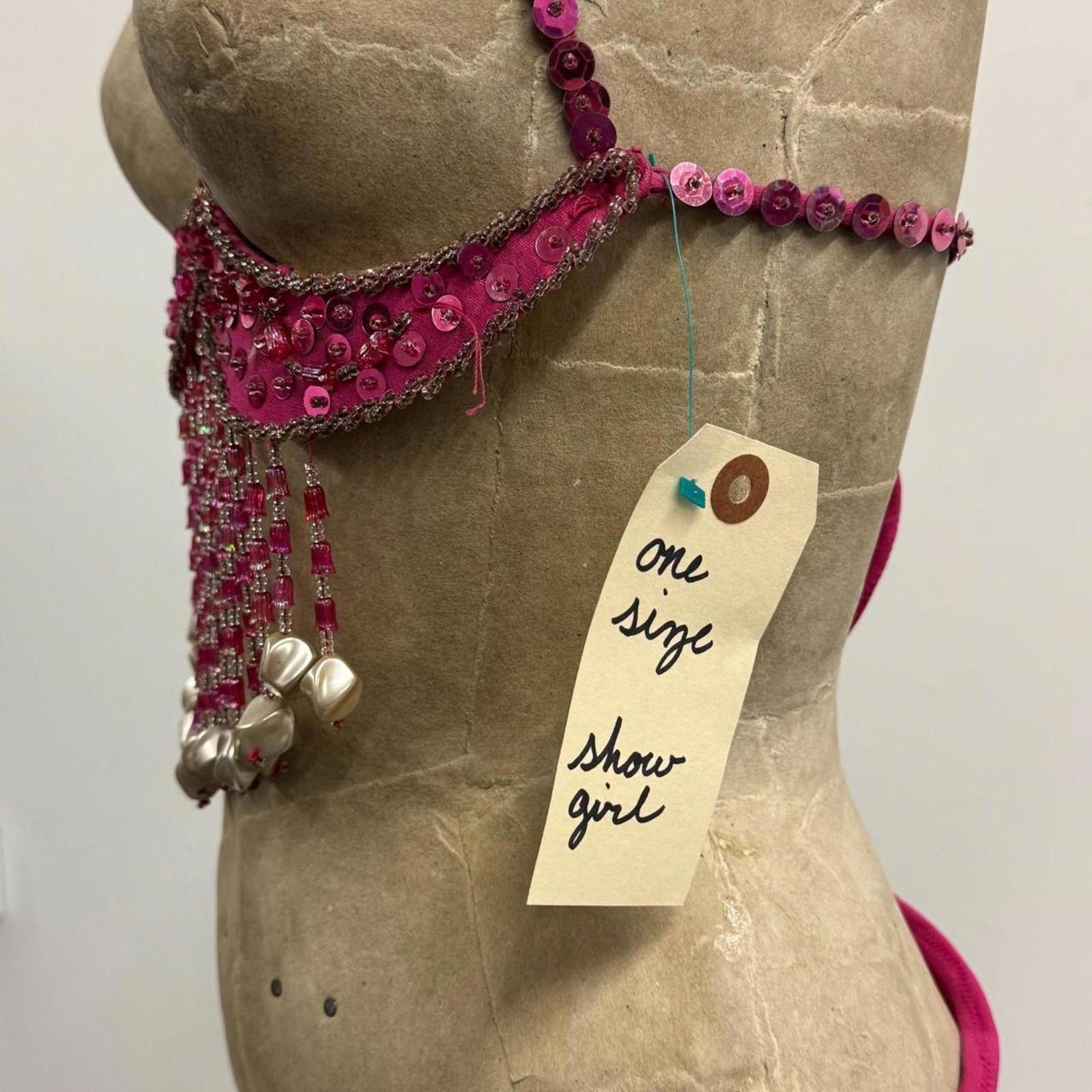 Other Vintage Hot Pink Sequin Burlesque Showgirl Costume Set Size ONE SIZE - 6 Thumbnail