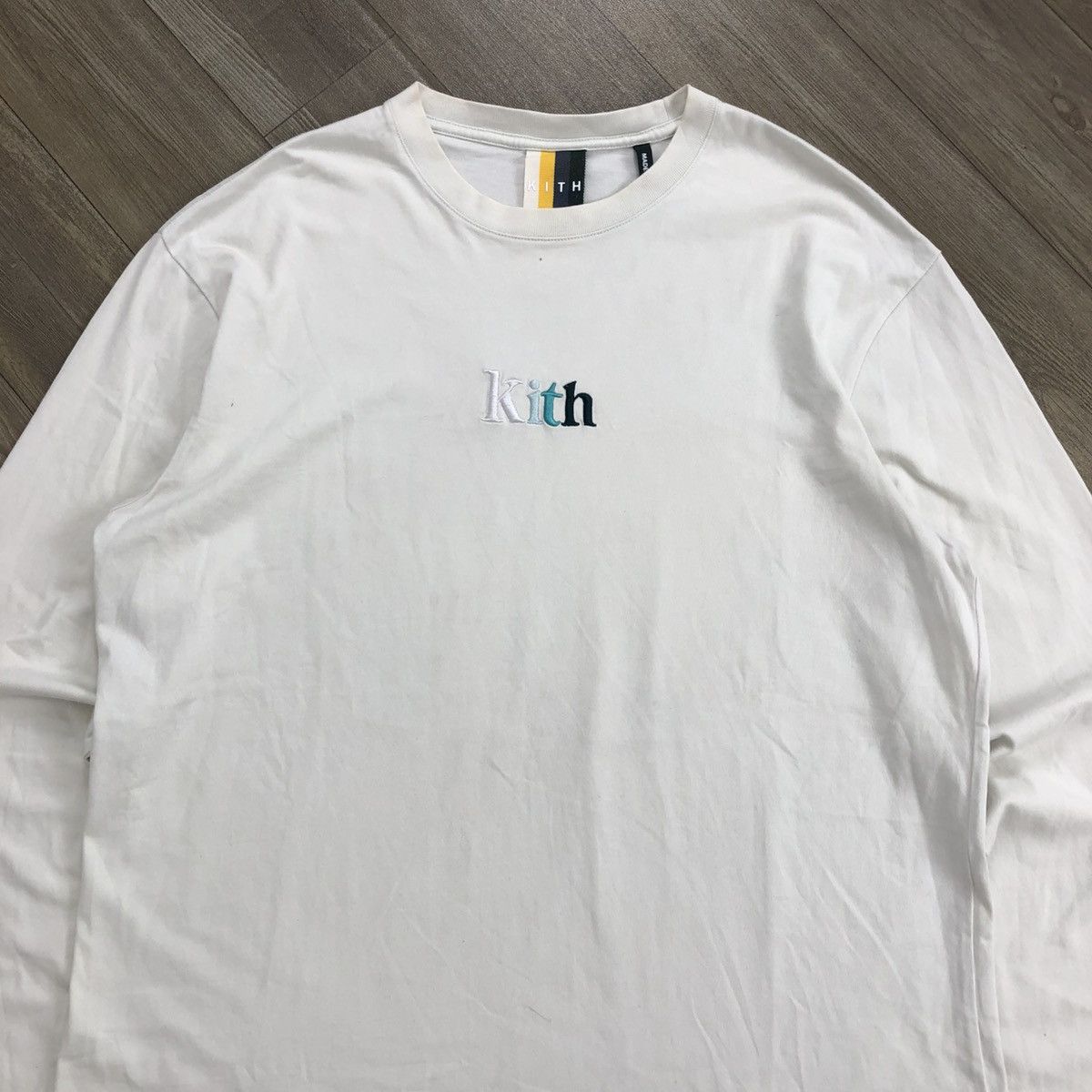 SS21 Kith Serif Spell Out Logo Embroidered Long Slevee