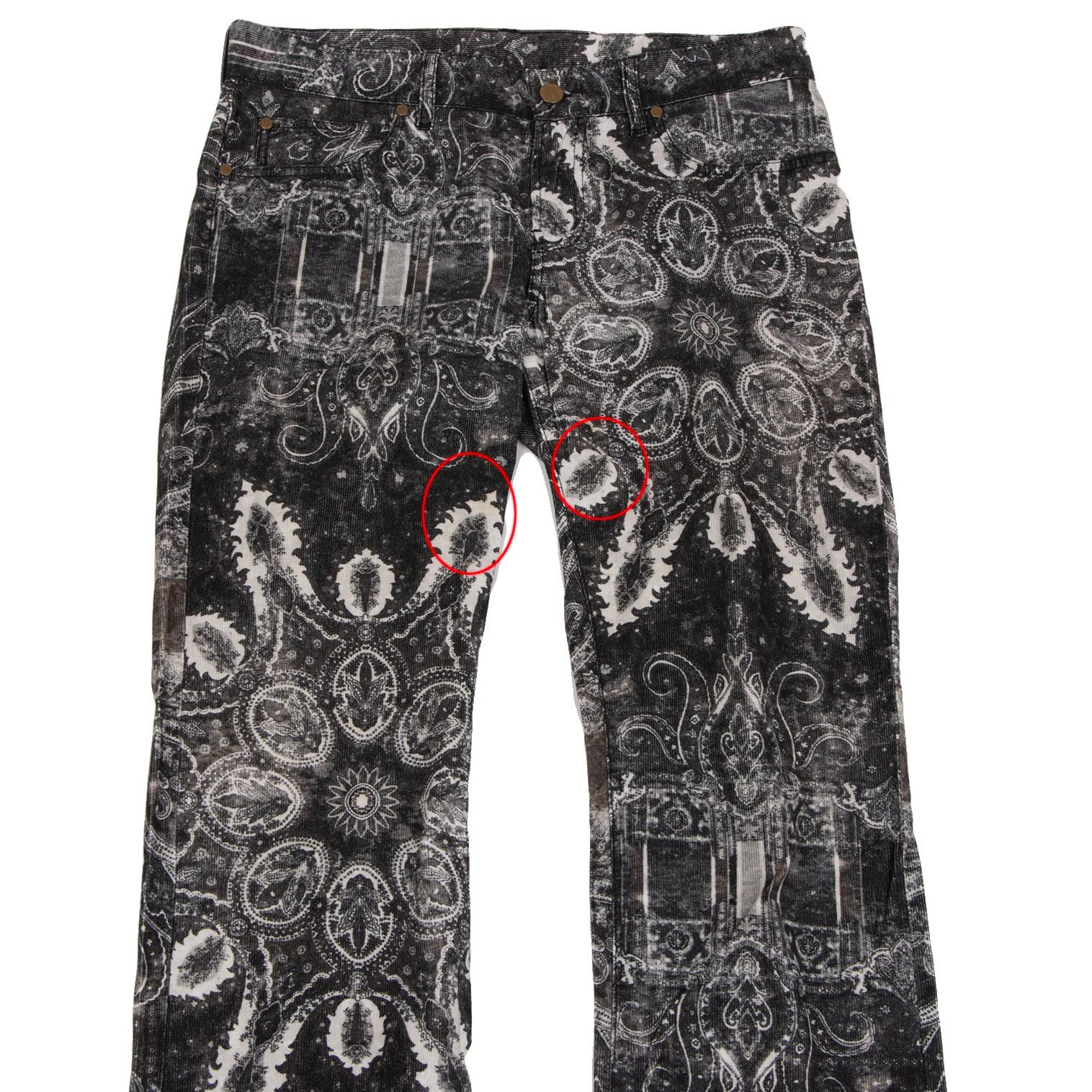 Jean Paul Gaultier Corduroy Flared Pants in Black and Off-White Size US 32 / EU 48 - 2 Thumbnail