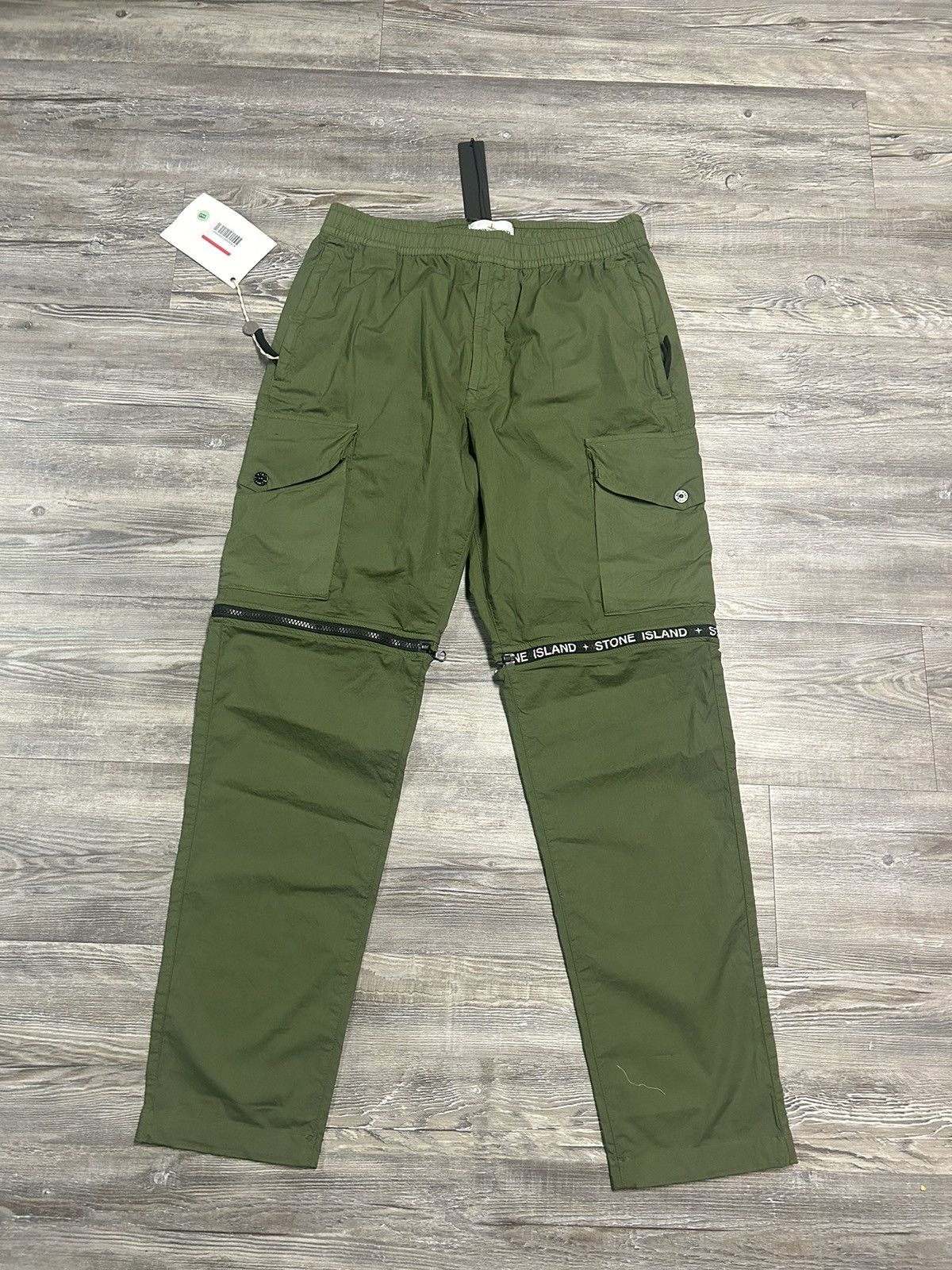 image of Stone Island Olive Green Cargo Pant Zipper, Men's (Size 31)