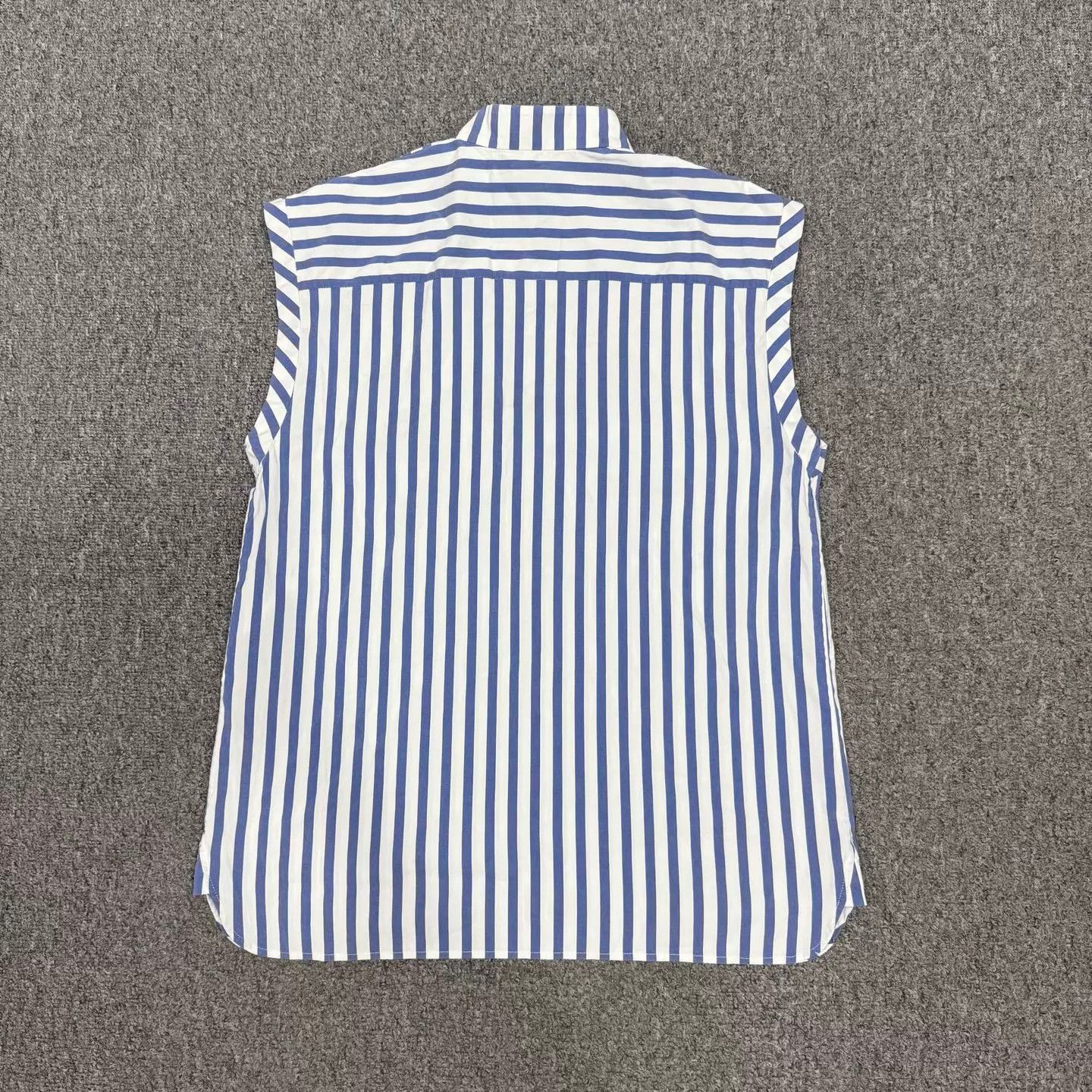 Louis Vuitton LV light blue stripe side button sleeveless shirt M Size M / US 6-8 / IT 42-44 - 2 Thumbnail