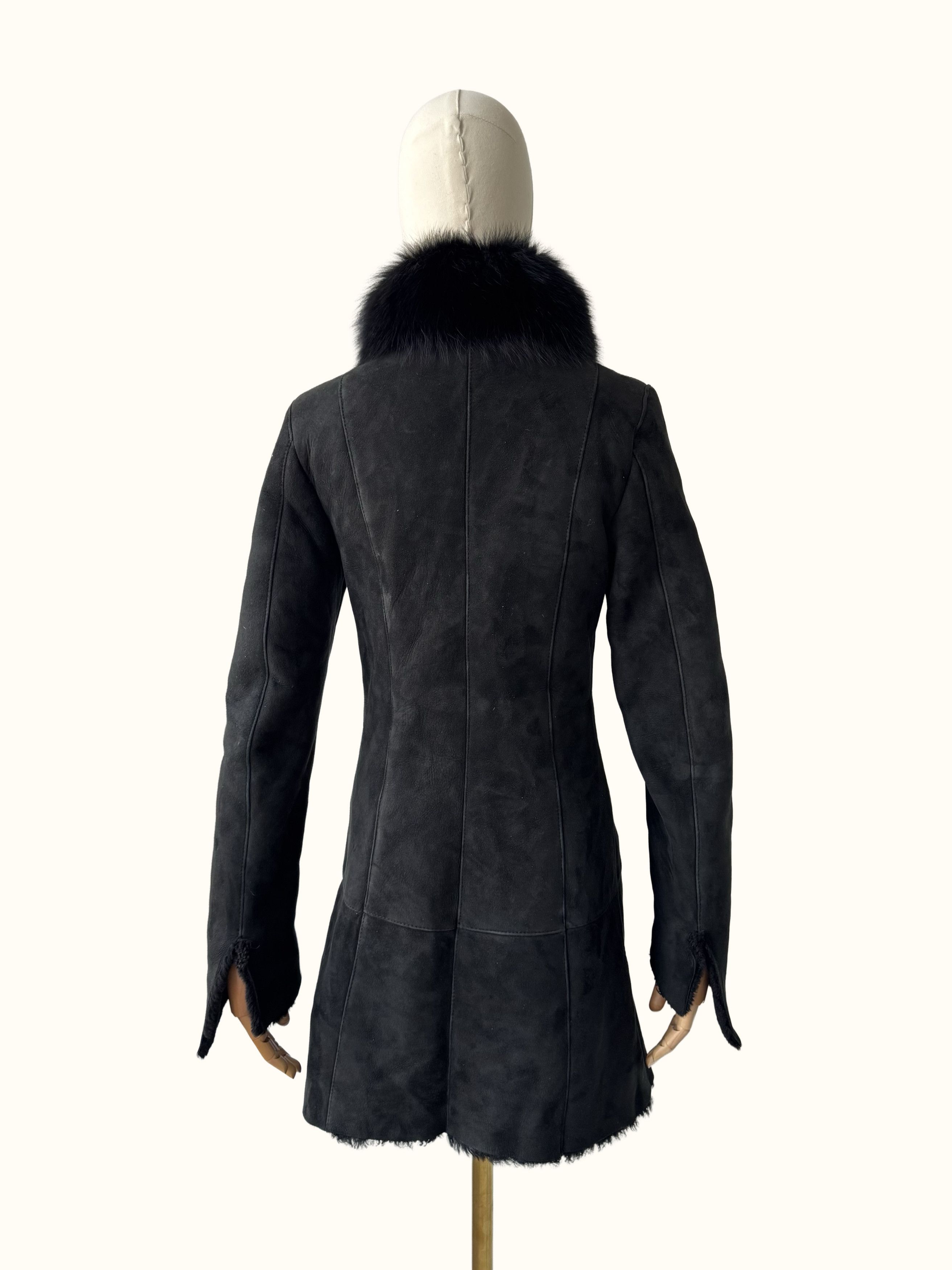 Vintage Vintage Real Sheepskin Asymmetry Coat (B550) Size S / US 4 / IT 40 - 4 Thumbnail
