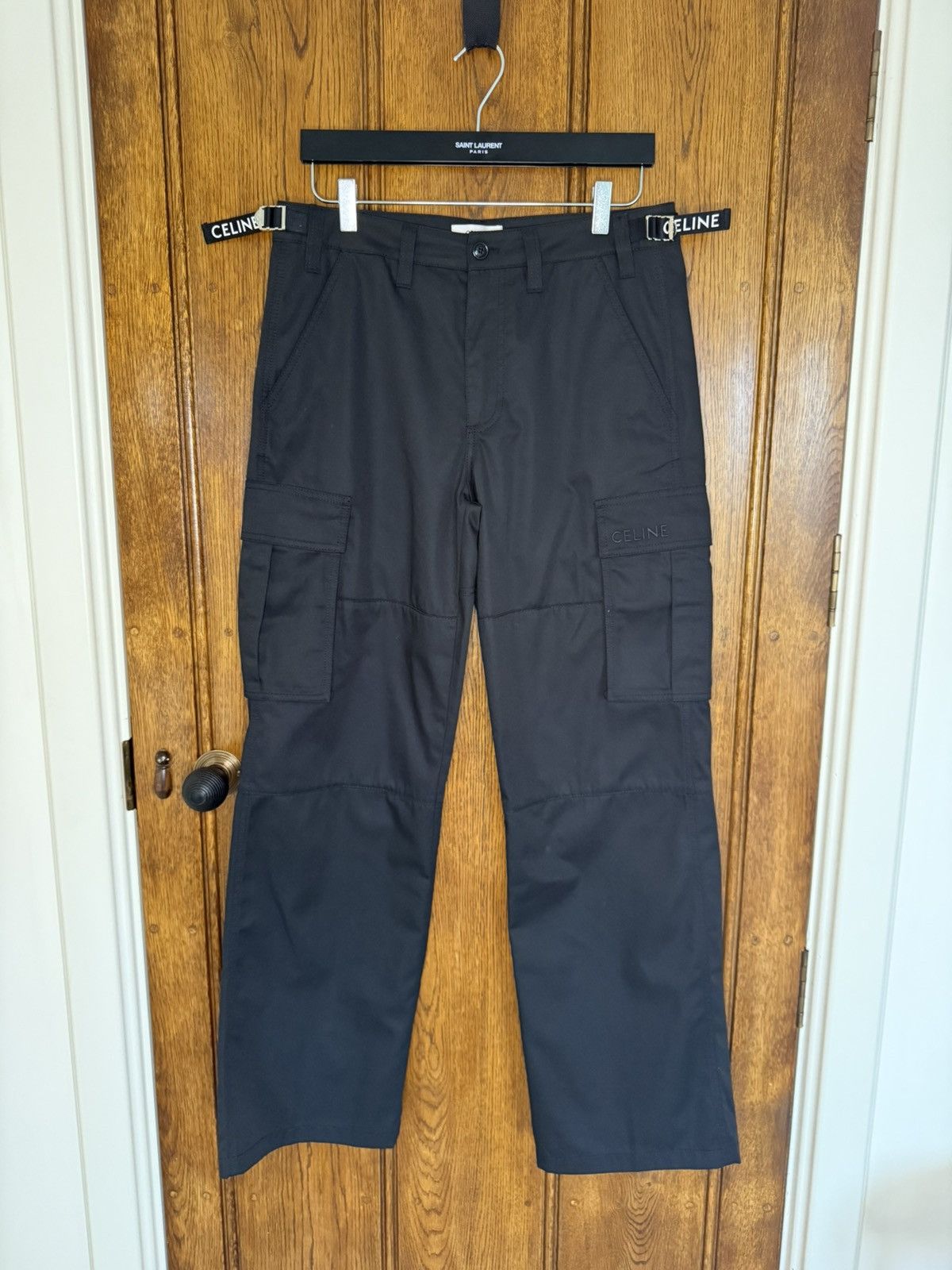 Celine $1.5k Celine logo black cargo pants jeans Hedi Slimane 48 Size US 32 / EU 48 - 2 Thumbnail