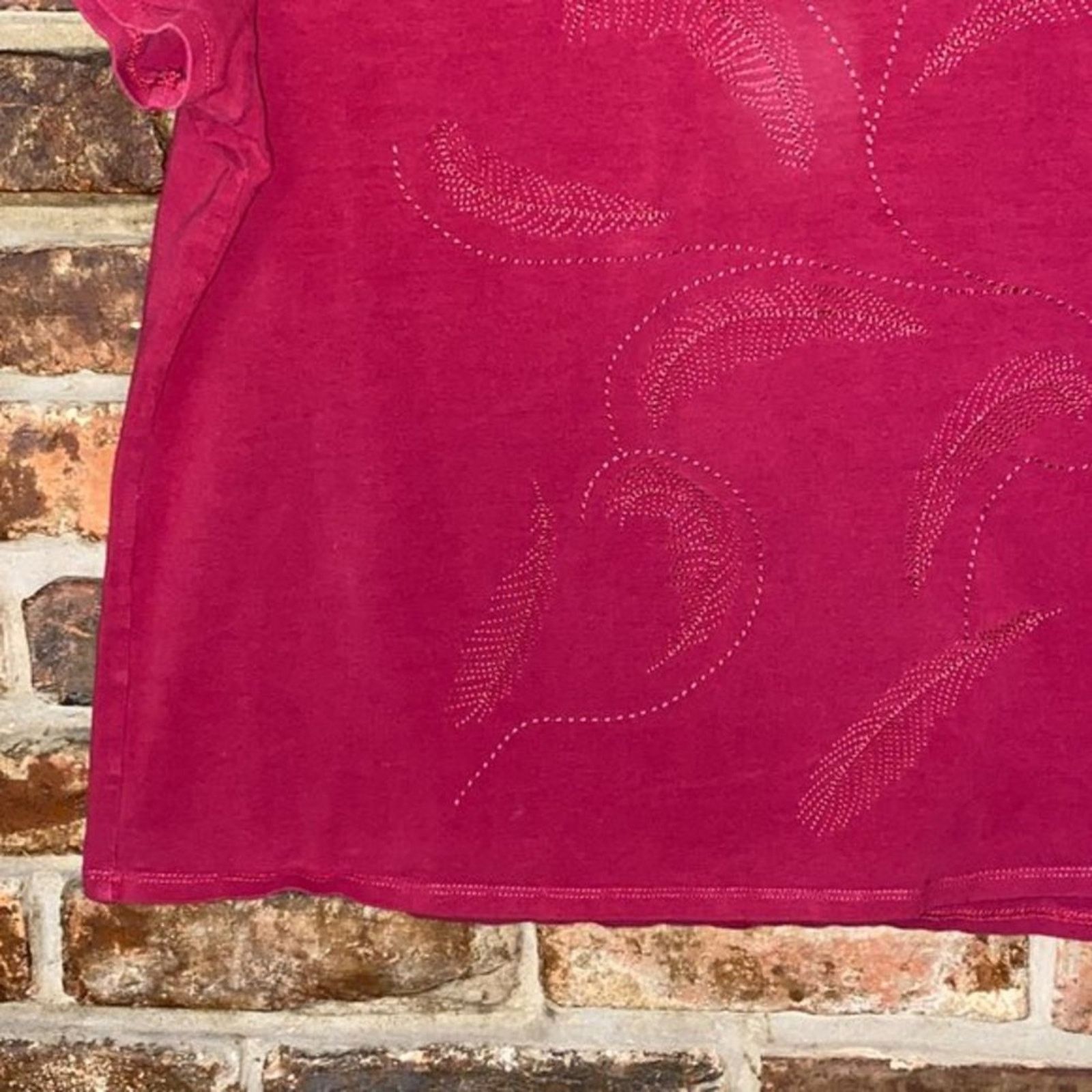 Other TanJay Red Floral Embroidered Grommet Short Sleeve Top Large Size L / US 10 / IT 46 - 6 Thumbnail
