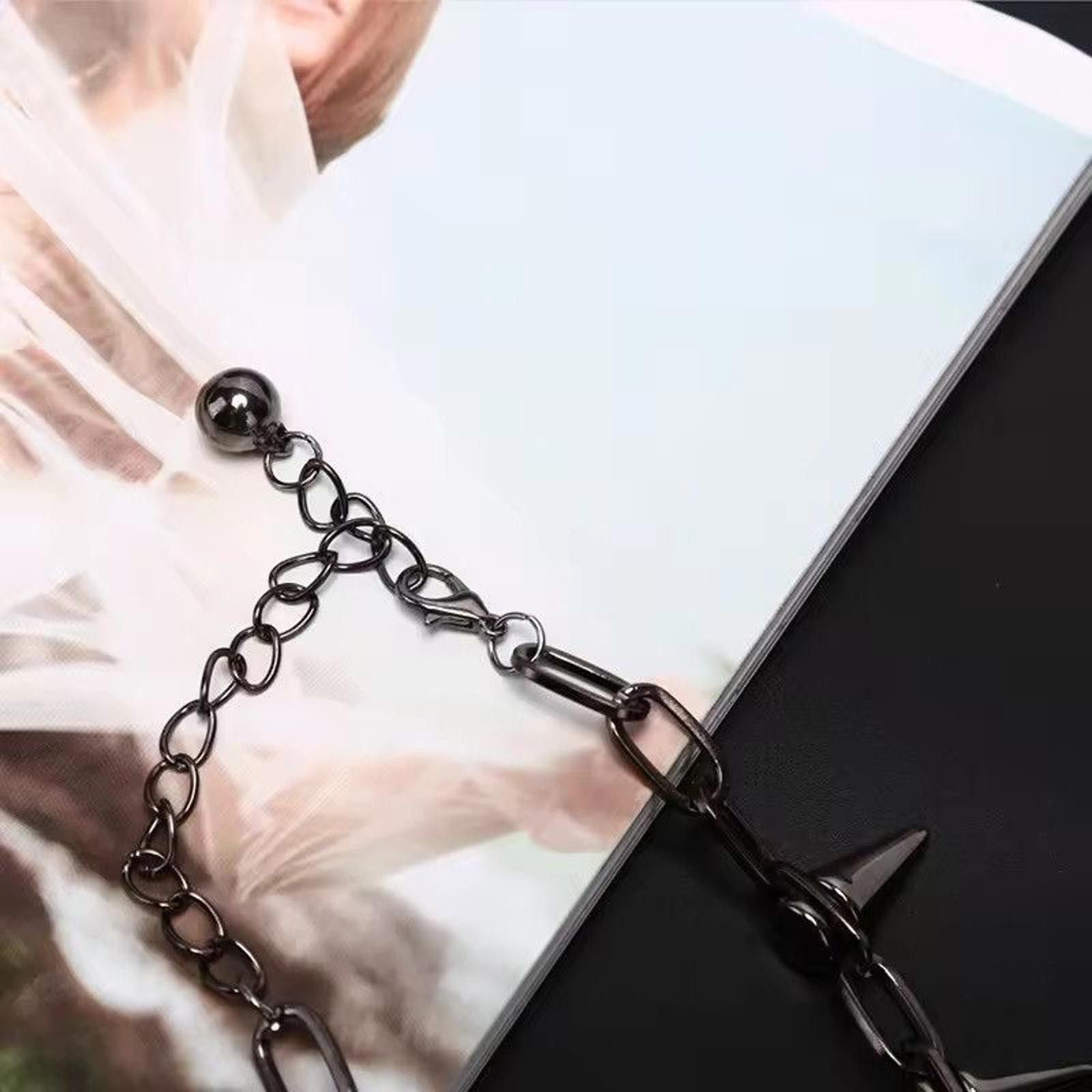 Other Black Spiked Chain Necklace Size ONE SIZE - 6 Thumbnail