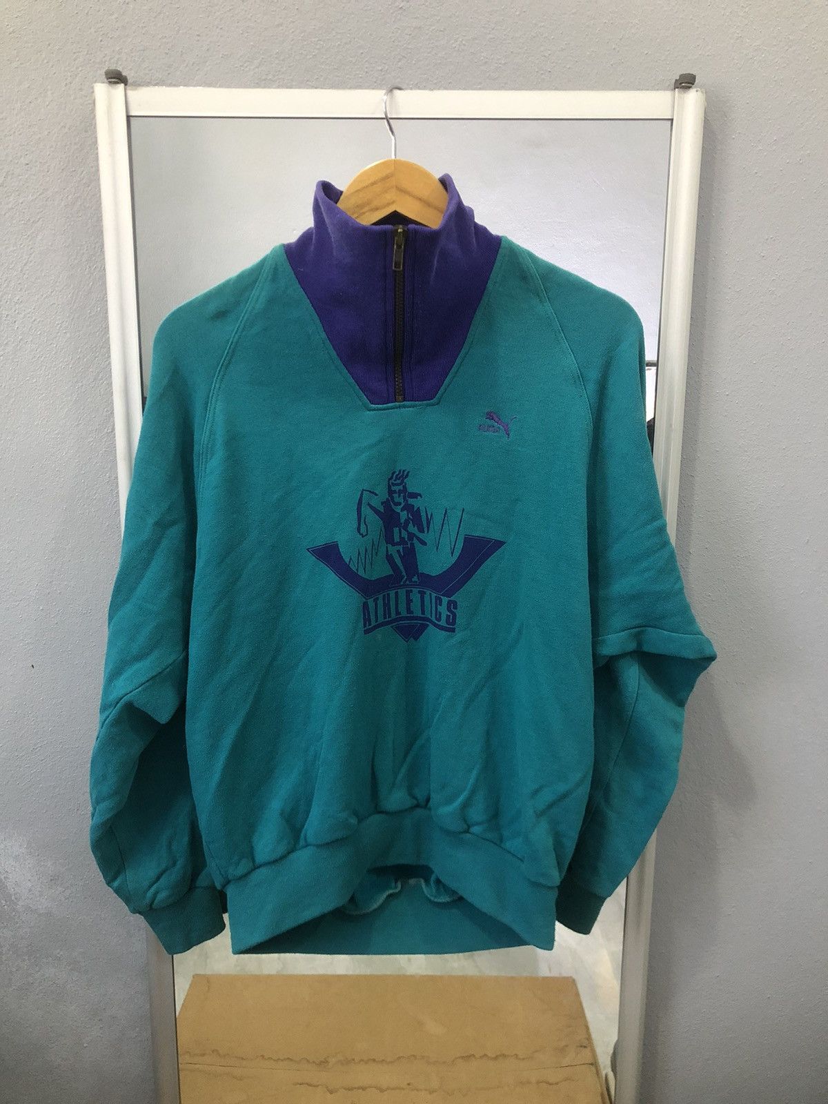 Puma × USA Olympics × Vintage 80's Puma Athletic Sweatshirt Size US M / EU 48-50 / 2 - 1 Thumbnail