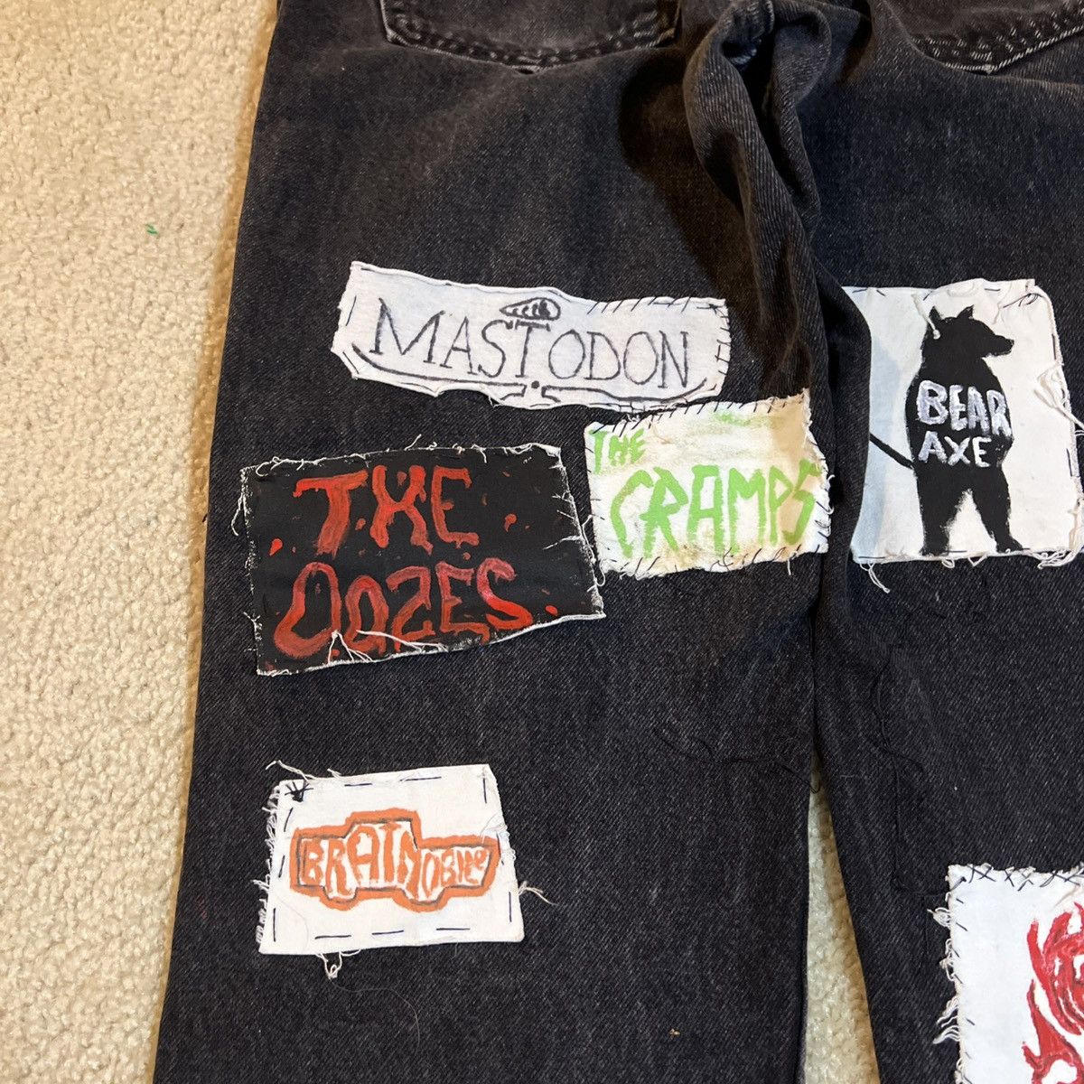 Levi's Vintage Clothing Vintage 550 Levi Strauss Custom Handmade Black Denim Punk Size US 32 / EU 48 - 4 Thumbnail