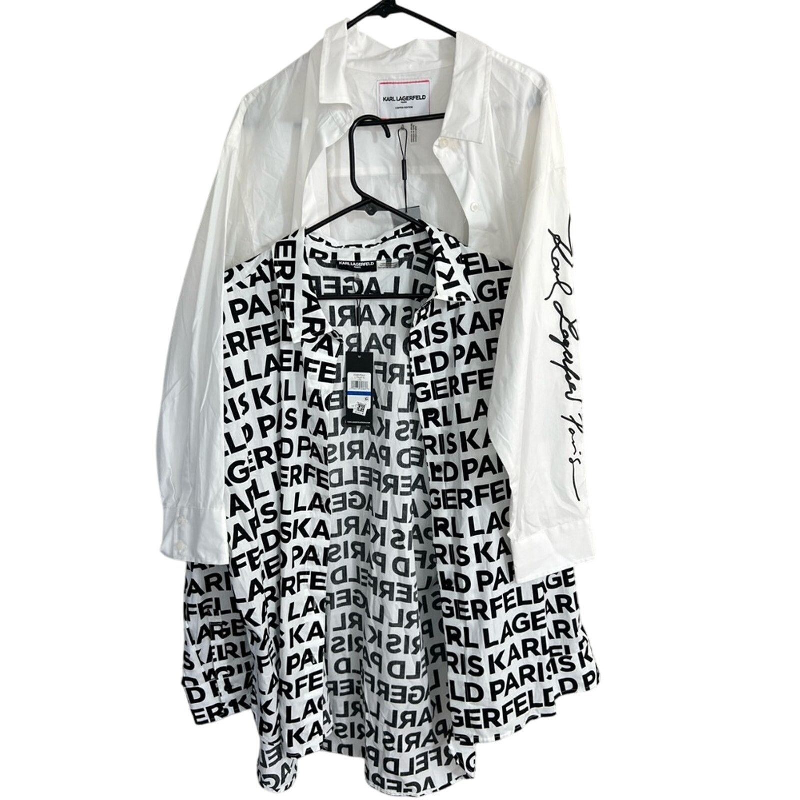 Karl Lagerfeld 2PC LOT Karl Lagerfeld Paris Womens White/Black Button Front Size XL / US 12-14 / IT 48-50 - 3 Thumbnail