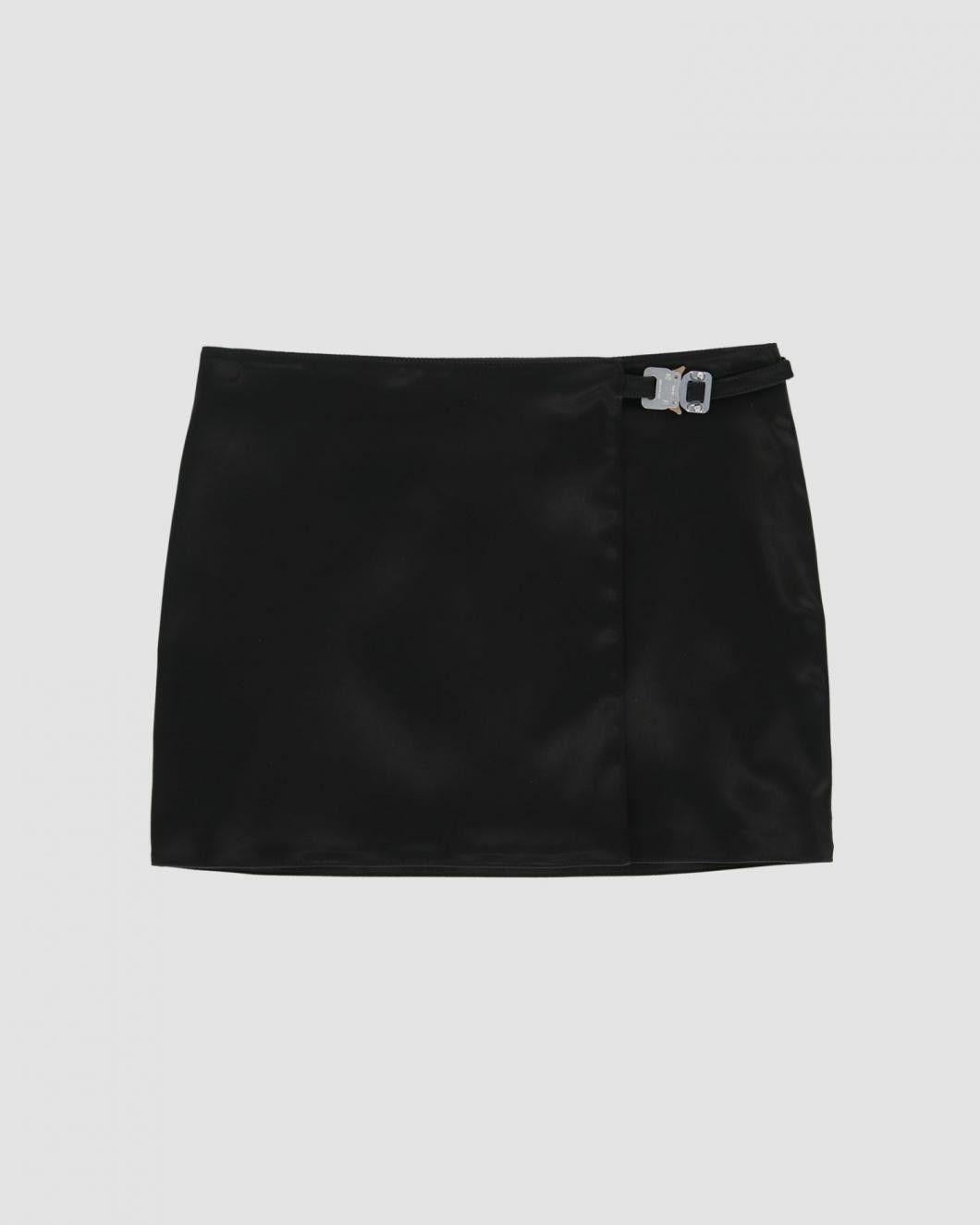 image of 1017 Alyx 9Sm O1Mle0424 Buckle Nylon Satin Skirt In Black, Women's (Size 26)