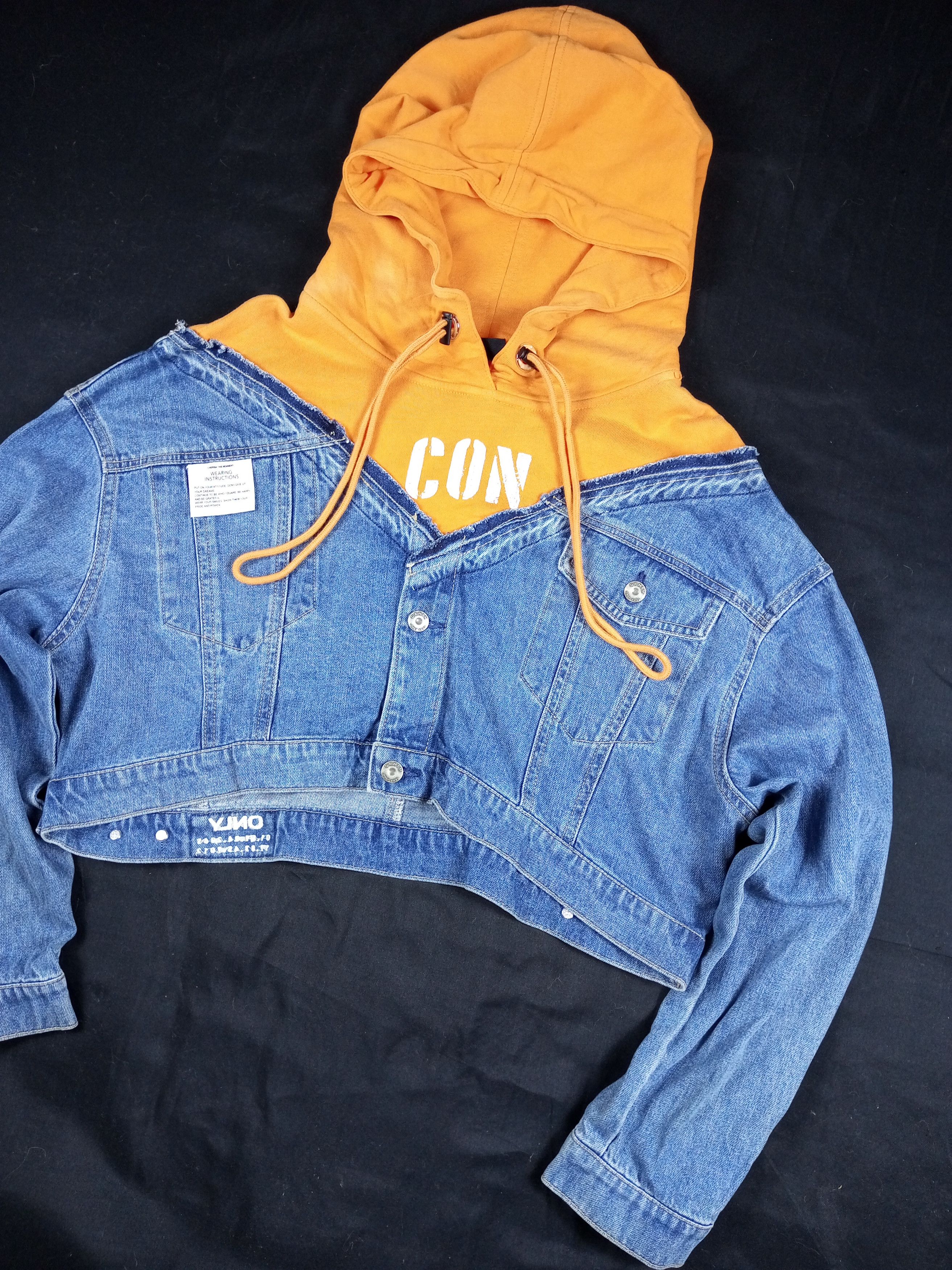 Hysteric Glamour ONLY Denmark Crop Top Denim Hoodie Size S / US 4 / IT 40 - 2 Thumbnail