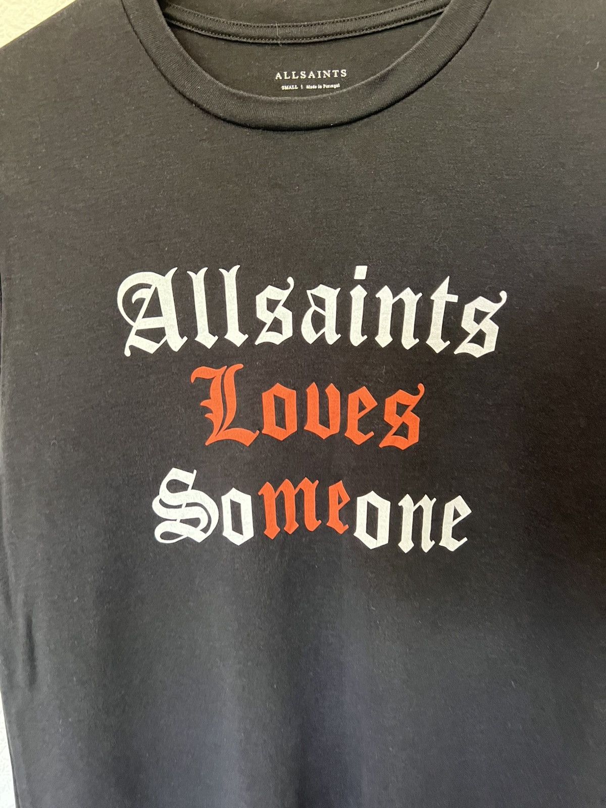 Allsaints Allsaints Black Basic T shirt Tee Allsaints loves someone Size US S / EU 44-46 / 1 - 2 Thumbnail