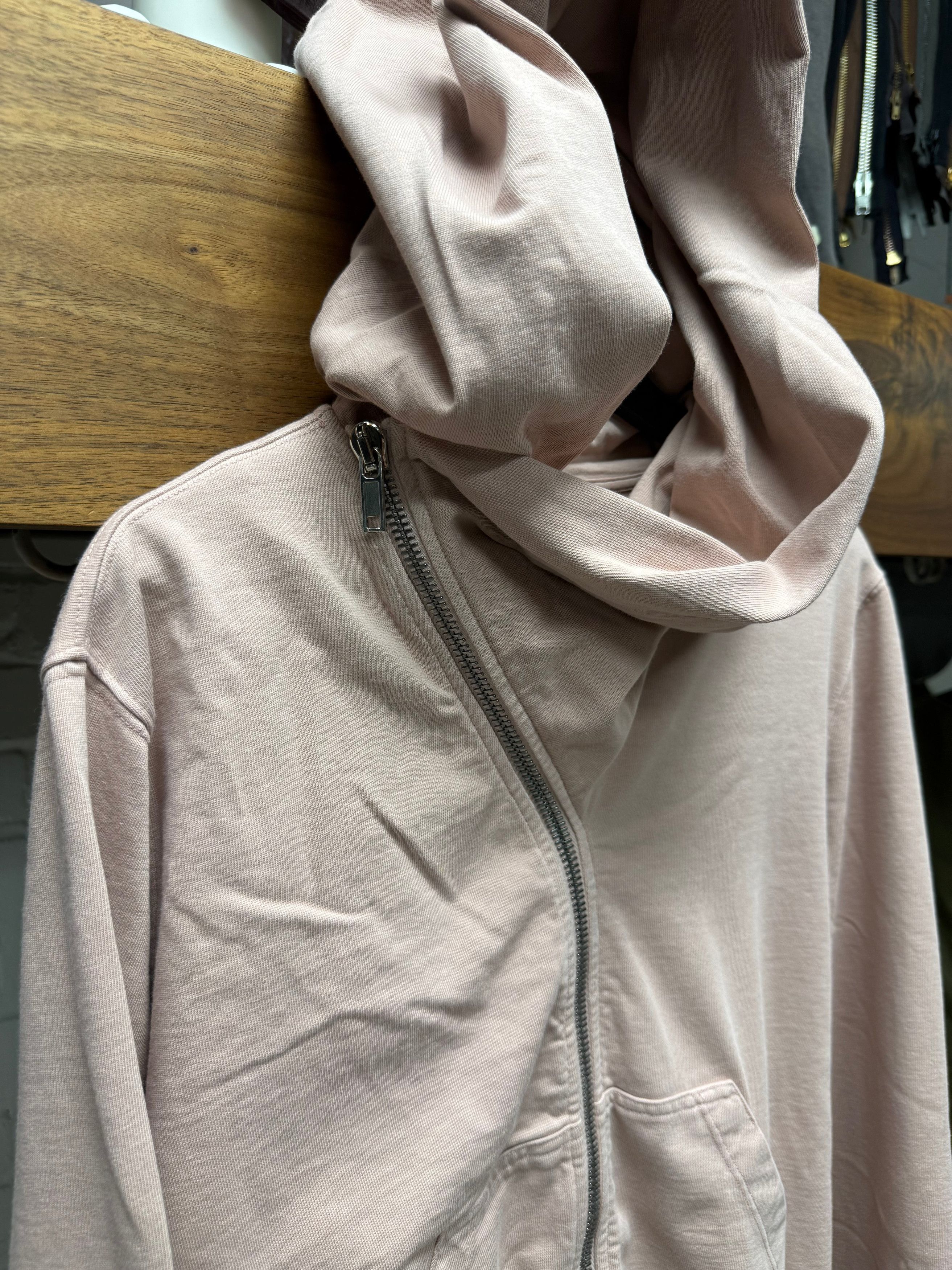 Rick Owens Faded Pink ‘Mountain’ Zip-Up Hoodie Size US L / EU 52-54 / 3 - 2 Thumbnail