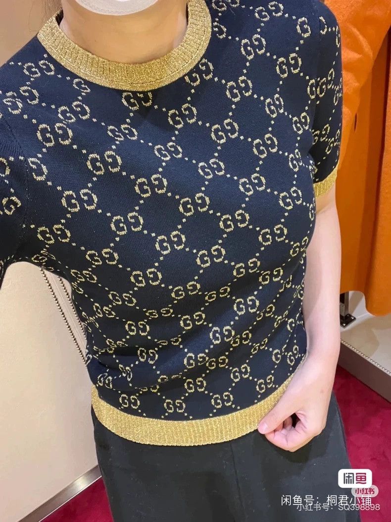 Gucci GucciThread full logo knitted short-sleeved T-shirt 2503-Ne Size XXS / US 00 / IT 34 - 4 Thumbnail