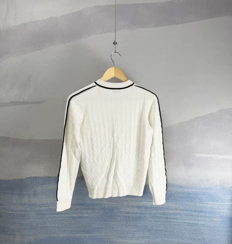 Chanel Chanel White Black Striped Cashmere Knitwear Size US M / EU 48-50 / 2 - 3 Thumbnail