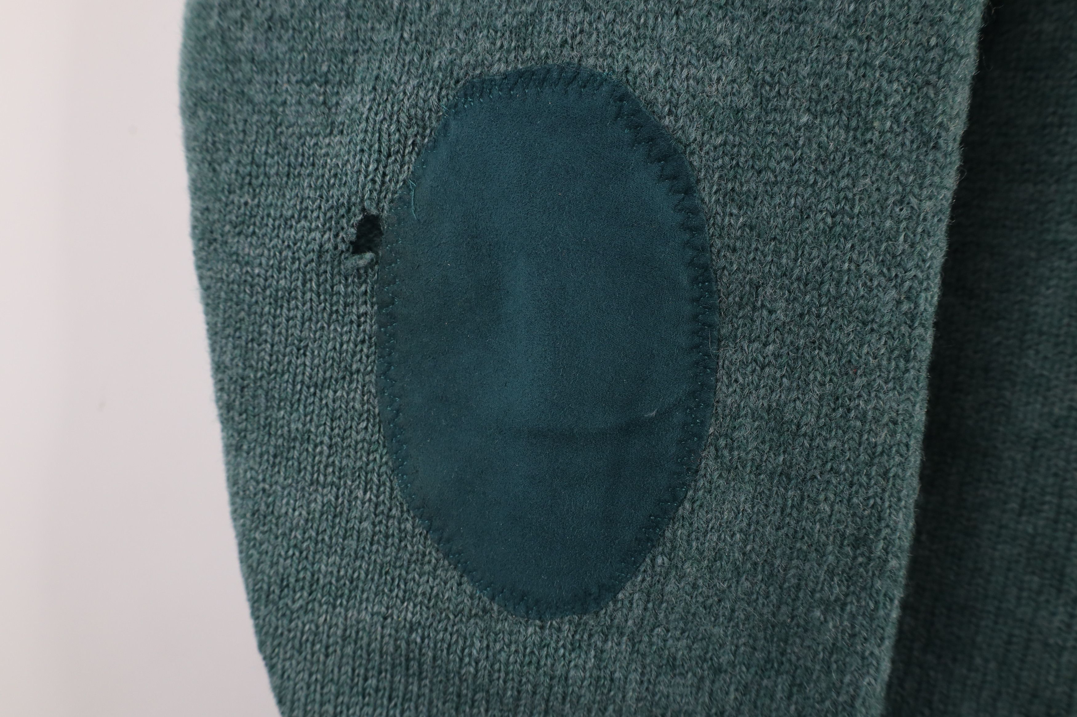 L.L. Bean × Vintage Vintage 90s LL Bean Elbow Patch Wool Knit Sweater Green Size US M / EU 48-50 / 2 - 4 Thumbnail
