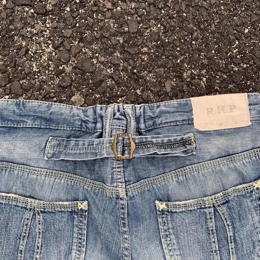 Buckle Black R.H.P Jeans Flare/Bootcut 30x30 Denim Faded Cinch Back Pants Size US 30 / EU 46 - 9 Thumbnail