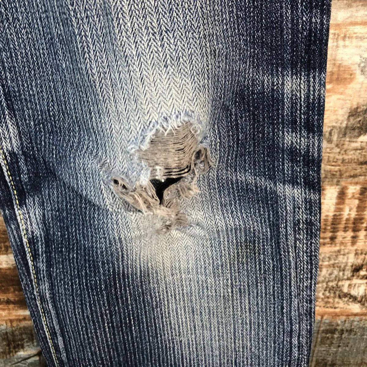 Edition Japan DL Graph Zero Denimio Distressed selvedge Denim Pants #A2073 Size US 33 - 9 Thumbnail