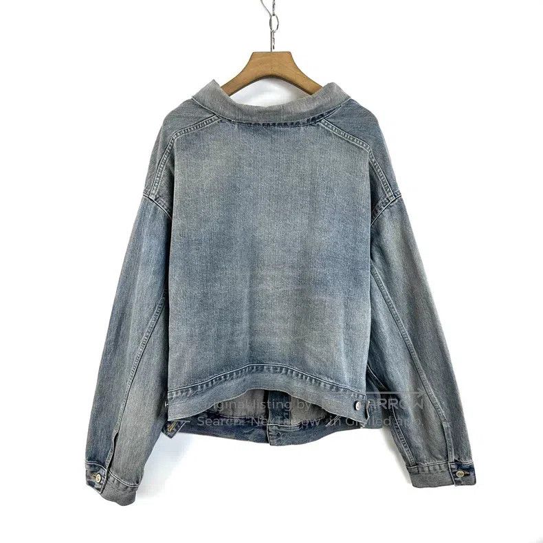 Balenciaga Balenciaga Washed Distressed Raglan Irregular Jacket Denim Size US S / EU 44-46 / 1 - 2 Thumbnail