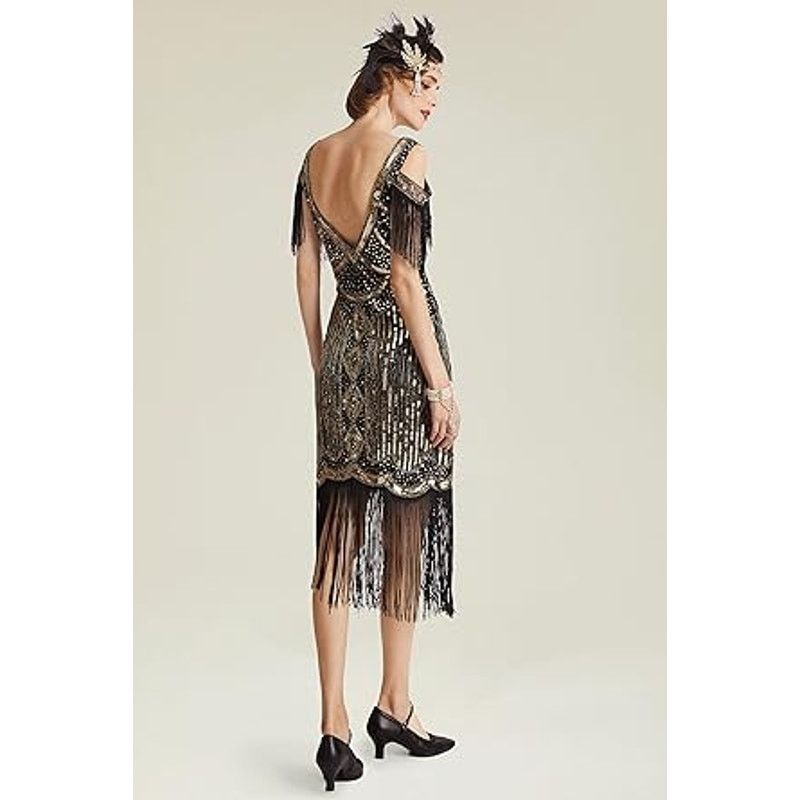 Other BABEYOND Womens 1920s Flapper Dress Vintage Long Fringe Size S / US 4 / IT 40 - 2 Thumbnail