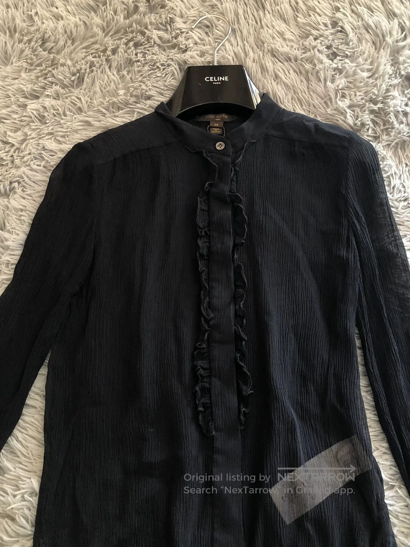 Louis Vuitton Louis Vuitton Silk Ruffle Pleated Blouse. Size XS / US 0-2 / IT 36-38 - 2 Thumbnail