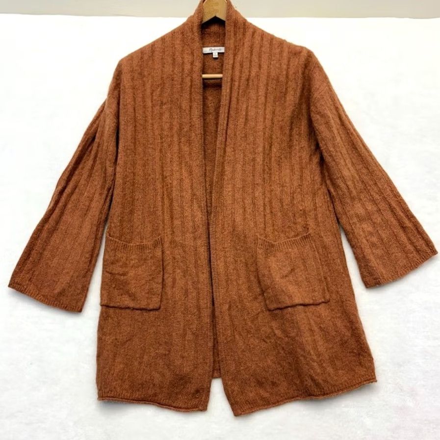 Madewell Madewell Wool Blend Piedmont Ribbed Duster Cardigan Sweater Burnt Orange Size XS Size XS / US 0-2 / IT 36-38 - 4 Thumbnail