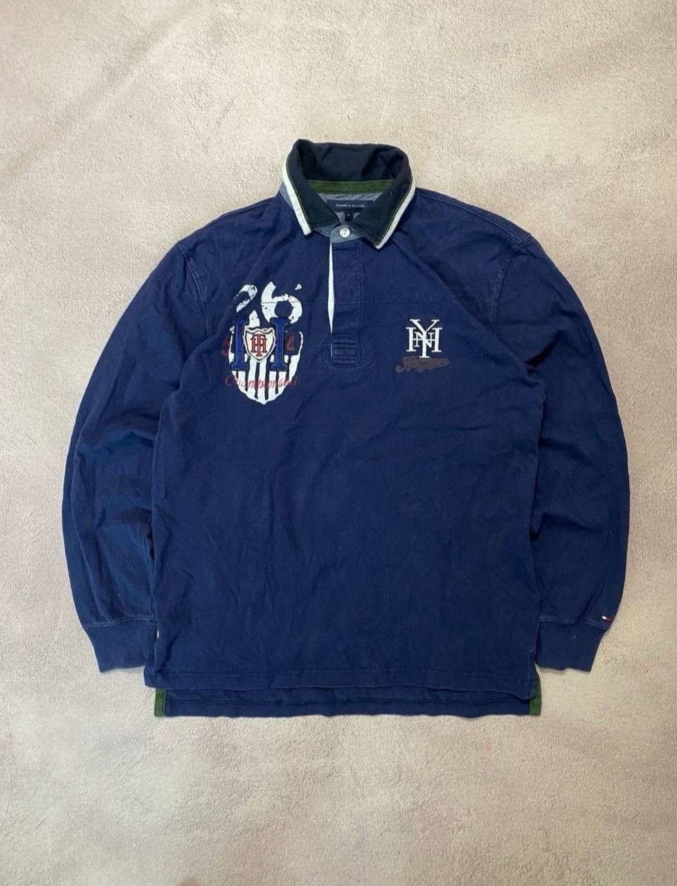 Polo Ralph Lauren × Vintage Vintage Polo Ralph Lauren style Distressed Rugby Sweatshirt Size US L / EU 52-54 / 3 - 1 Thumbnail