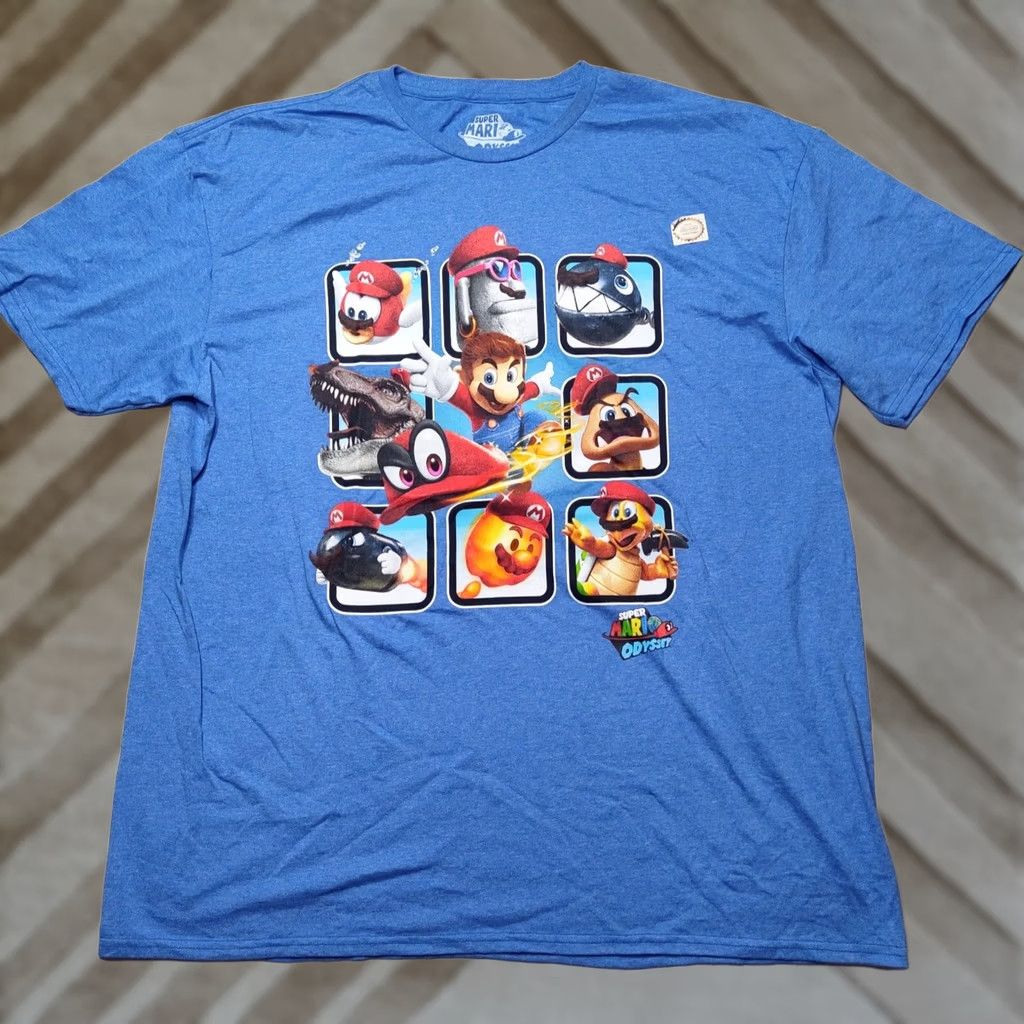 Nintendo NINTENDO SUPER MARIO ODYSSEY Men 2XL Blue Short Sleeve T-Shirt NEW Shirt Size 2XL Mens Woman Size US XXL / EU 58 / 5 - 1 Thumbnail