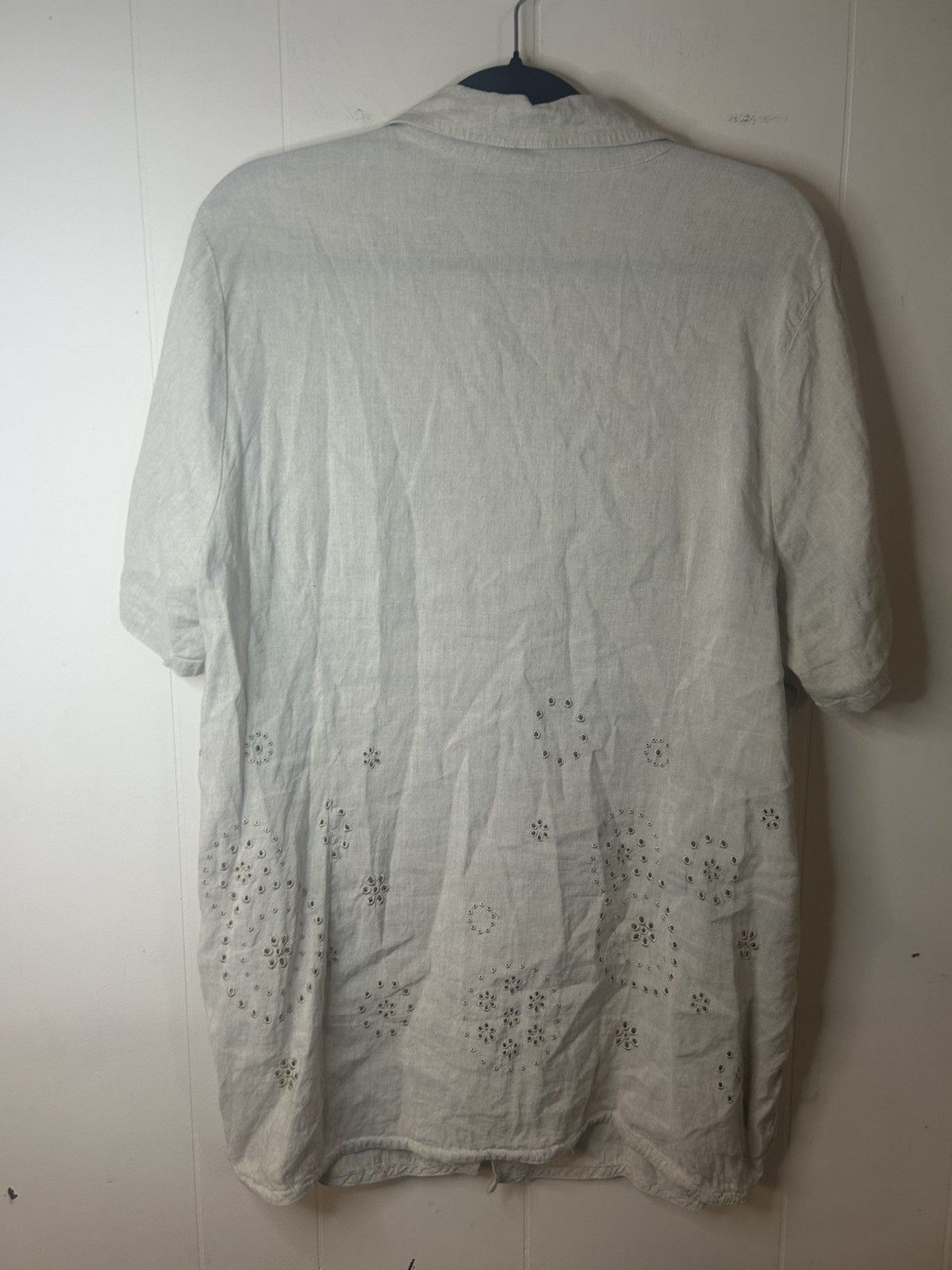 Avenue Avenue Size 18 Beige Linen Blend Down Blouse, Long Fitted Size XXL / US 16-18 / IT 52-54 - 6 Thumbnail