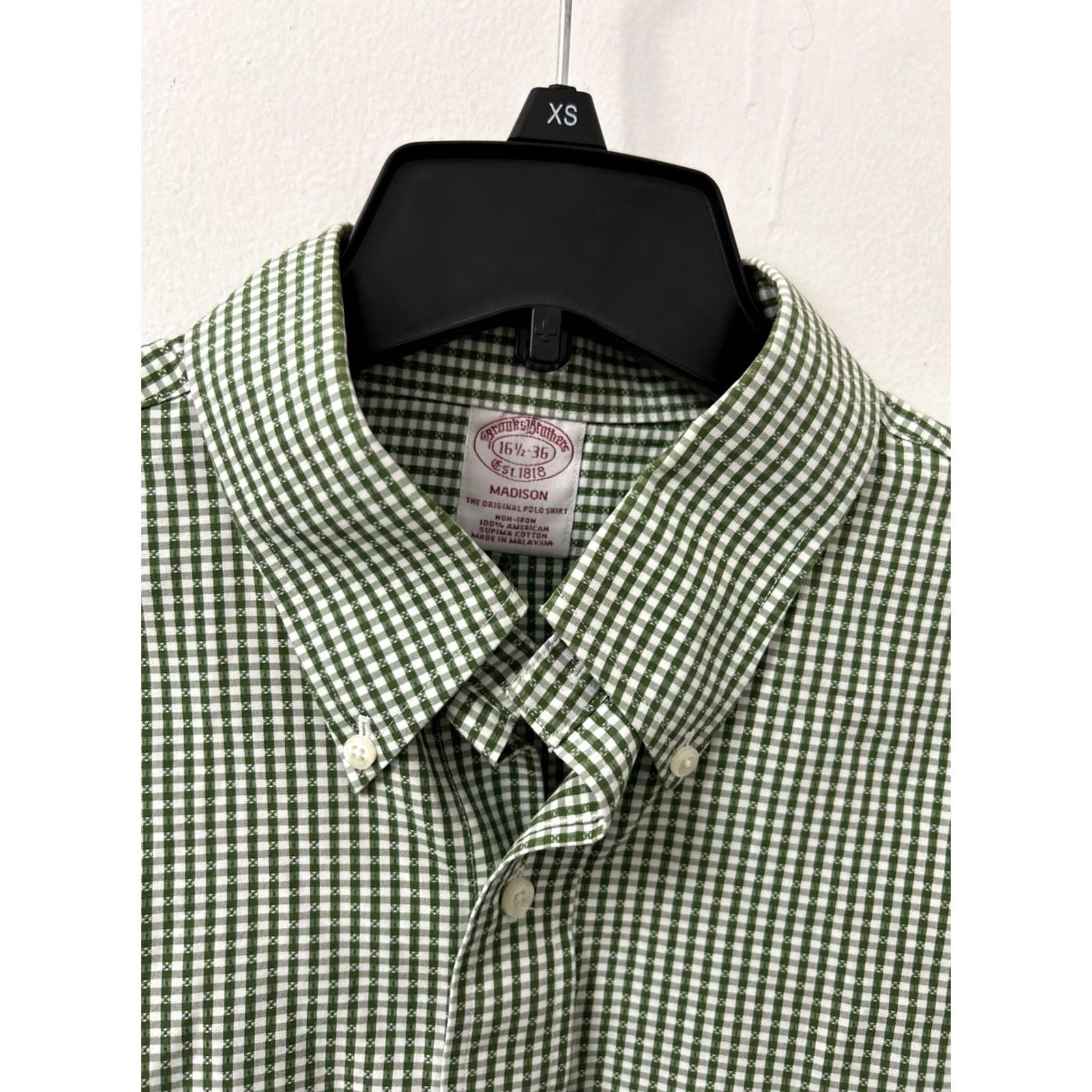 Brooks Brothers Brooks Brothers Original Polo Shirt Mens 16.5 Green Plaid Supima L/S Madison Button Down Collared Non-Iron Pockets Long Sleeve Vintage: No Size US XL / EU 56 / 4 - 4 Thumbnail