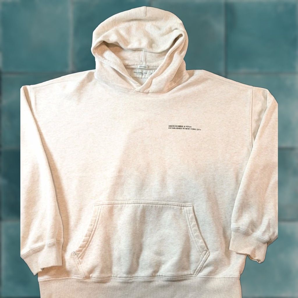 Abercrombie & Fitch Abercrombie & Fitch Hoodie Pullover Oversized Wool? No, Fleece Beige Men's M Size US M / EU 48-50 / 2 - 1 Thumbnail