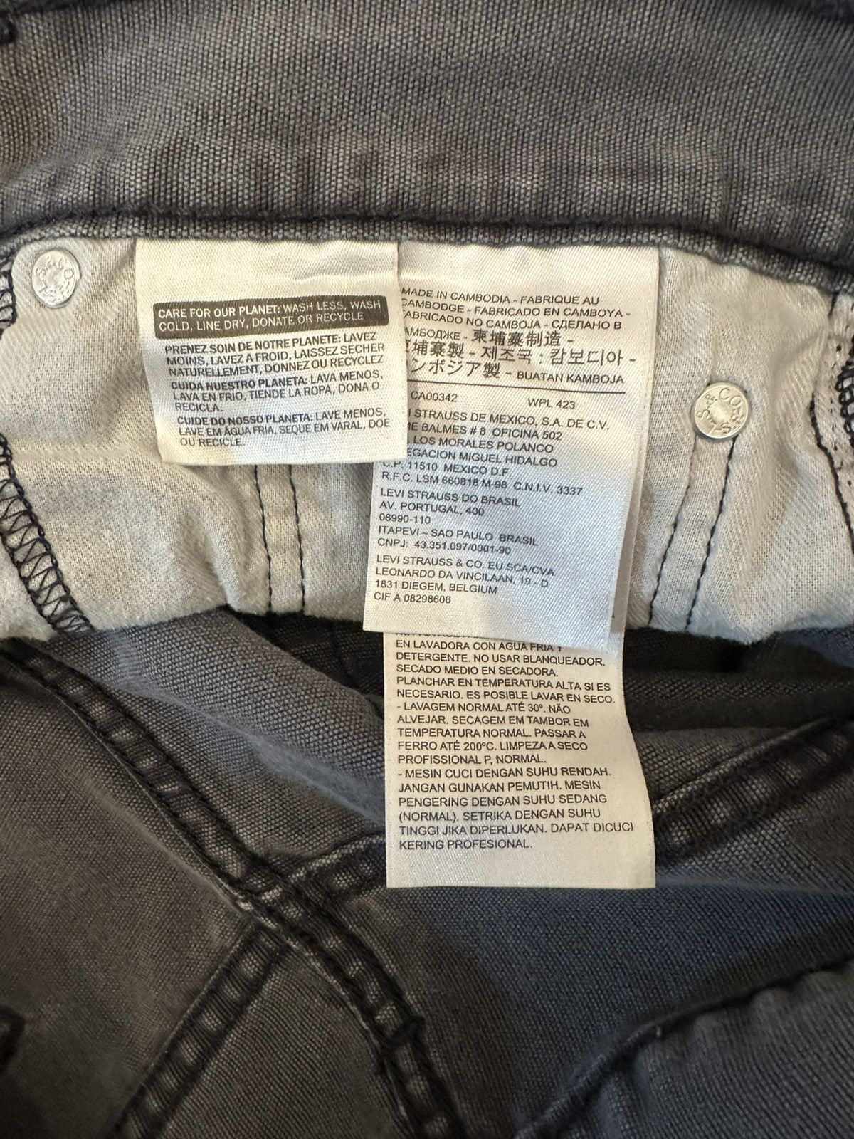 Levi's Levis 514 Men’s Gray Jeans White Tab 32x32 Measures 32x31 Size US 32 / EU 48 - 6 Thumbnail