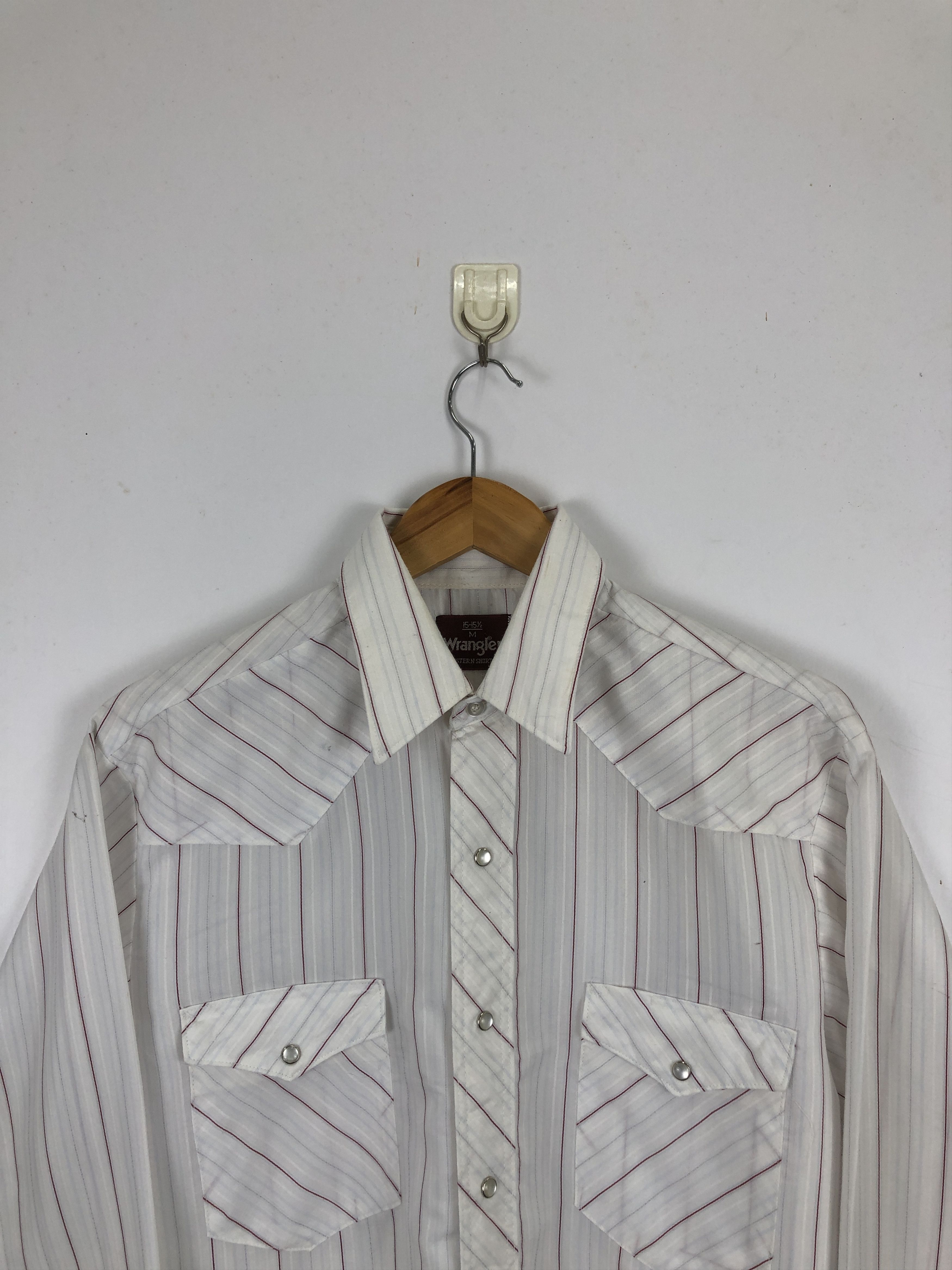 Vintage × Wrangler Vintage 80s Wrangler Stripes Western Cowboy Shirt TA0460 Size US M / EU 48-50 / 2 - 2 Thumbnail