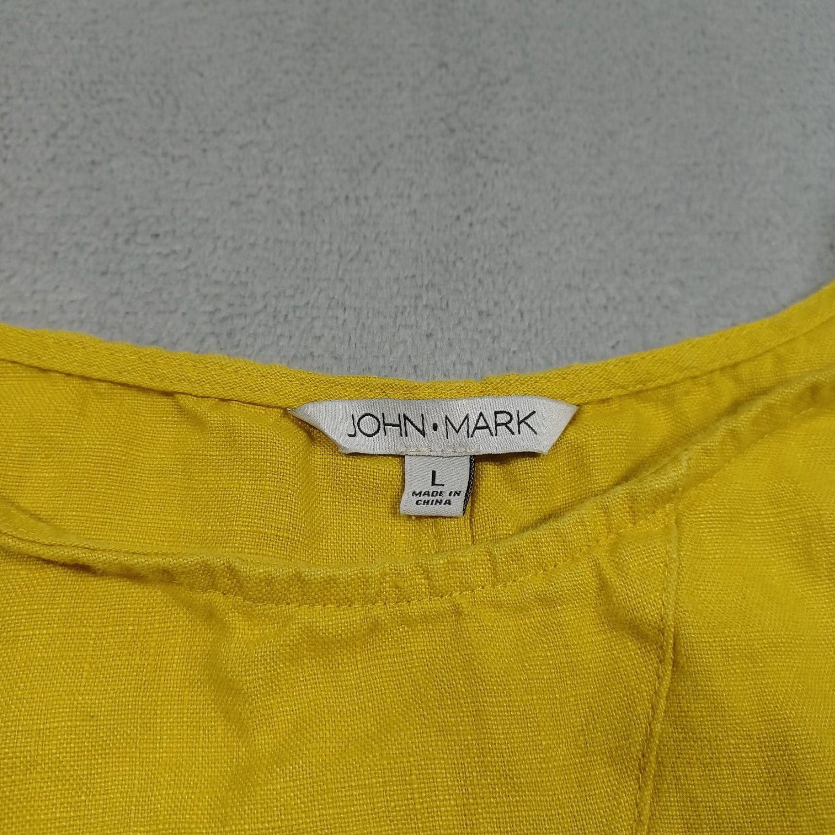 Vintage John Mark Blouse Womens Large Yellow Linen Solid Basic Preppy Classic Spring Fall Summer Winter Womens Size L / US 10 / IT 46 - 4 Thumbnail