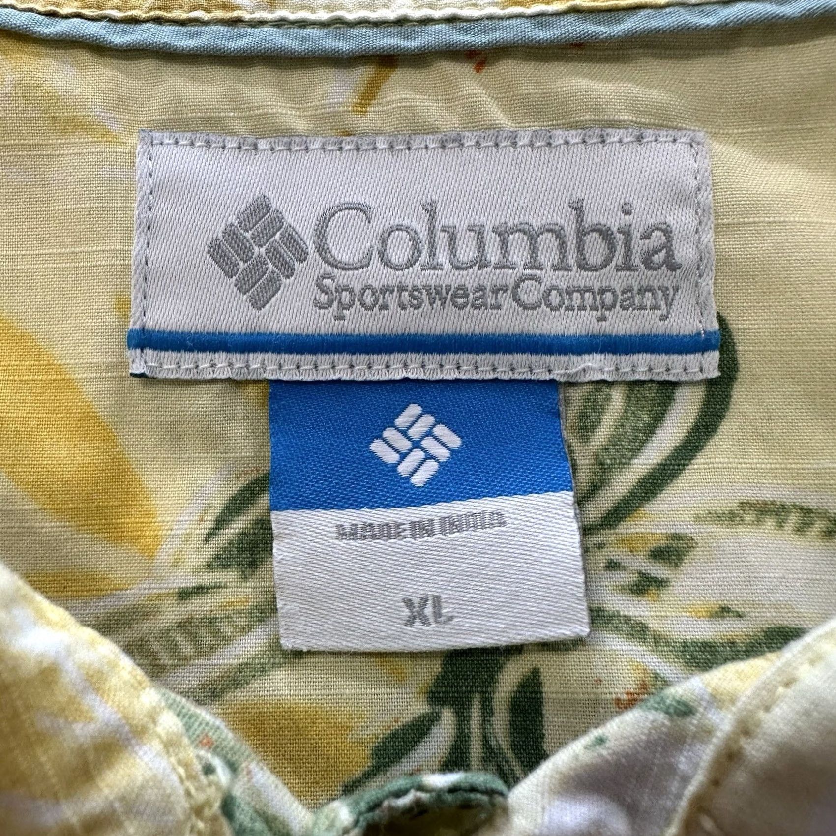Vintage Columbia Hawaiian Shirt Mens XL Short Sleeve Button-Up Floral Yellow Outdoor Casual Size US XL / EU 56 / 4 - 3 Thumbnail