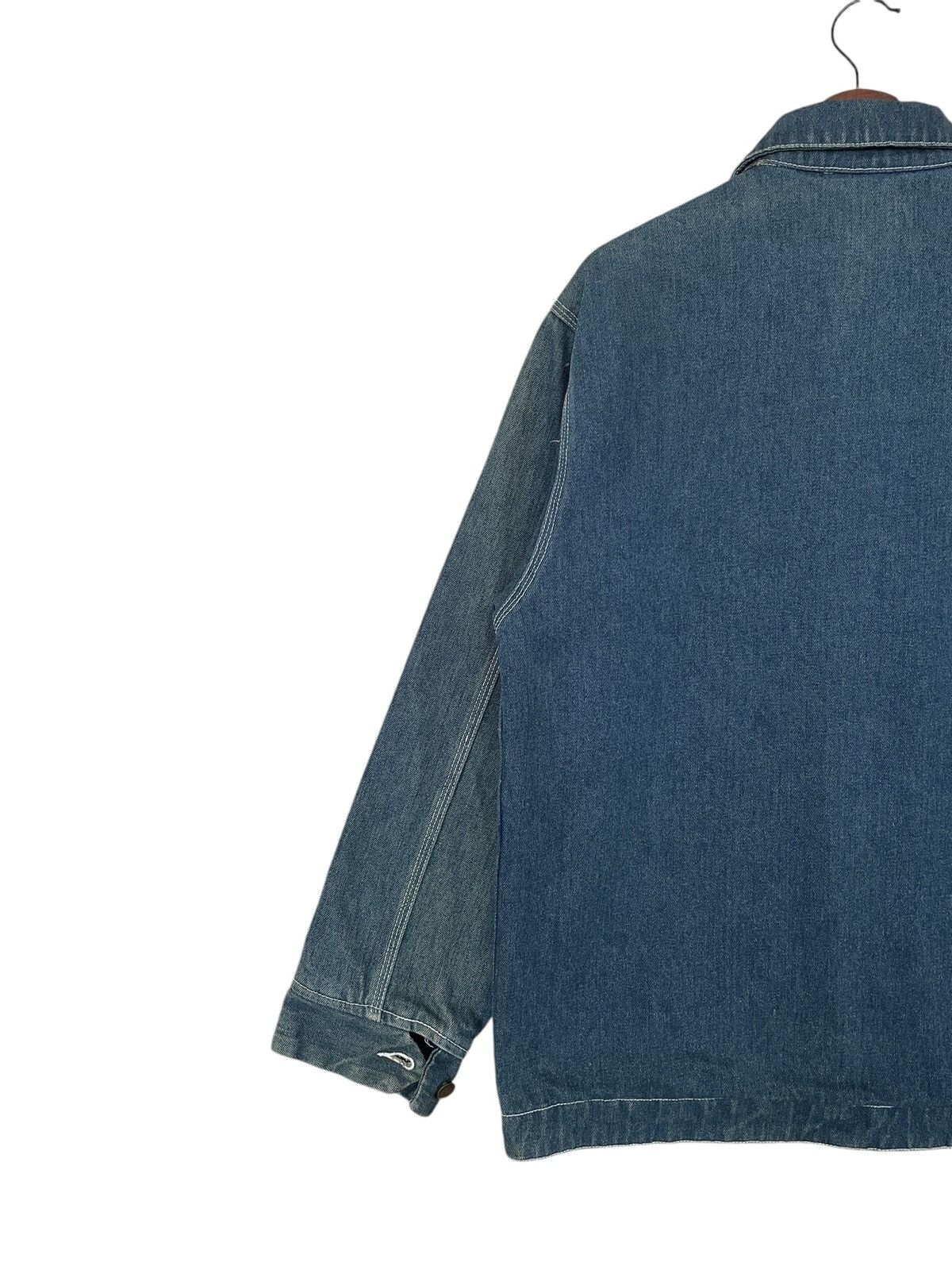 Vintage Vintage Brand Navy Fur Denim Chore Jacket 1990s Size US M / EU 48-50 / 2 - 7 Thumbnail