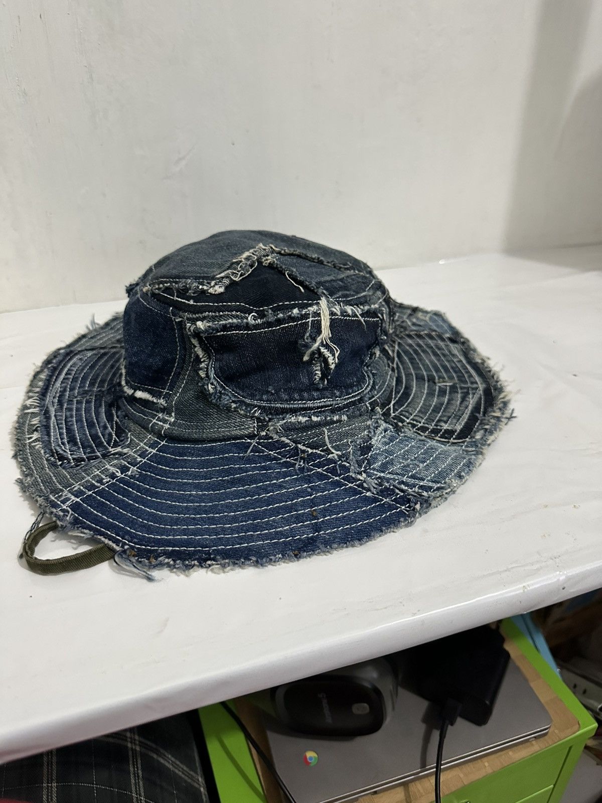 Art Comes First Beautifull Custom Made Patchwork Denim Bucket Hats Size ONE SIZE - 9 Thumbnail
