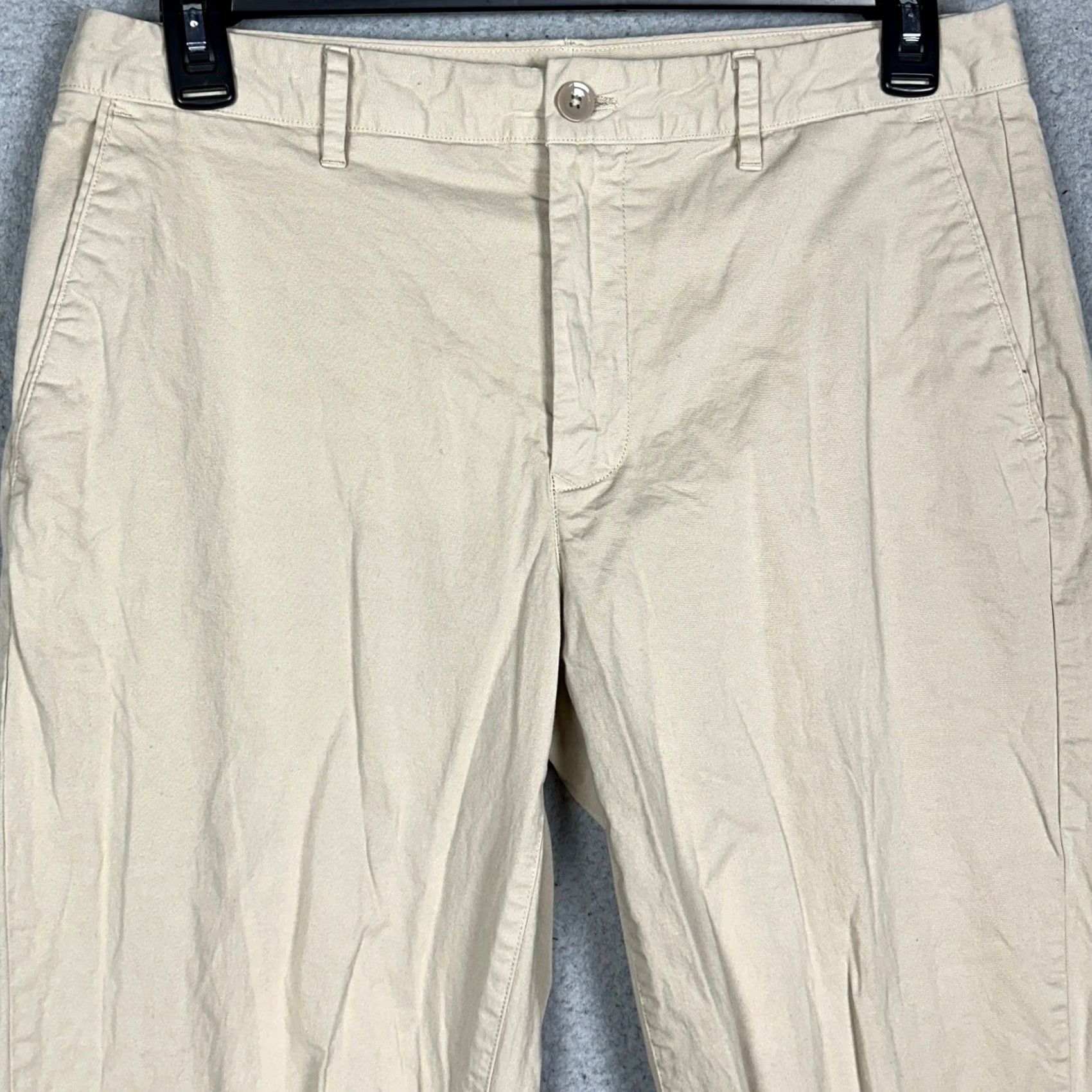 Bonobos Bonobos Pants Slim Khakis 33 Regular Tan Beige 33x34 Chino Flat Front Stretch Tapered Mens Size US 33 - 2 Thumbnail