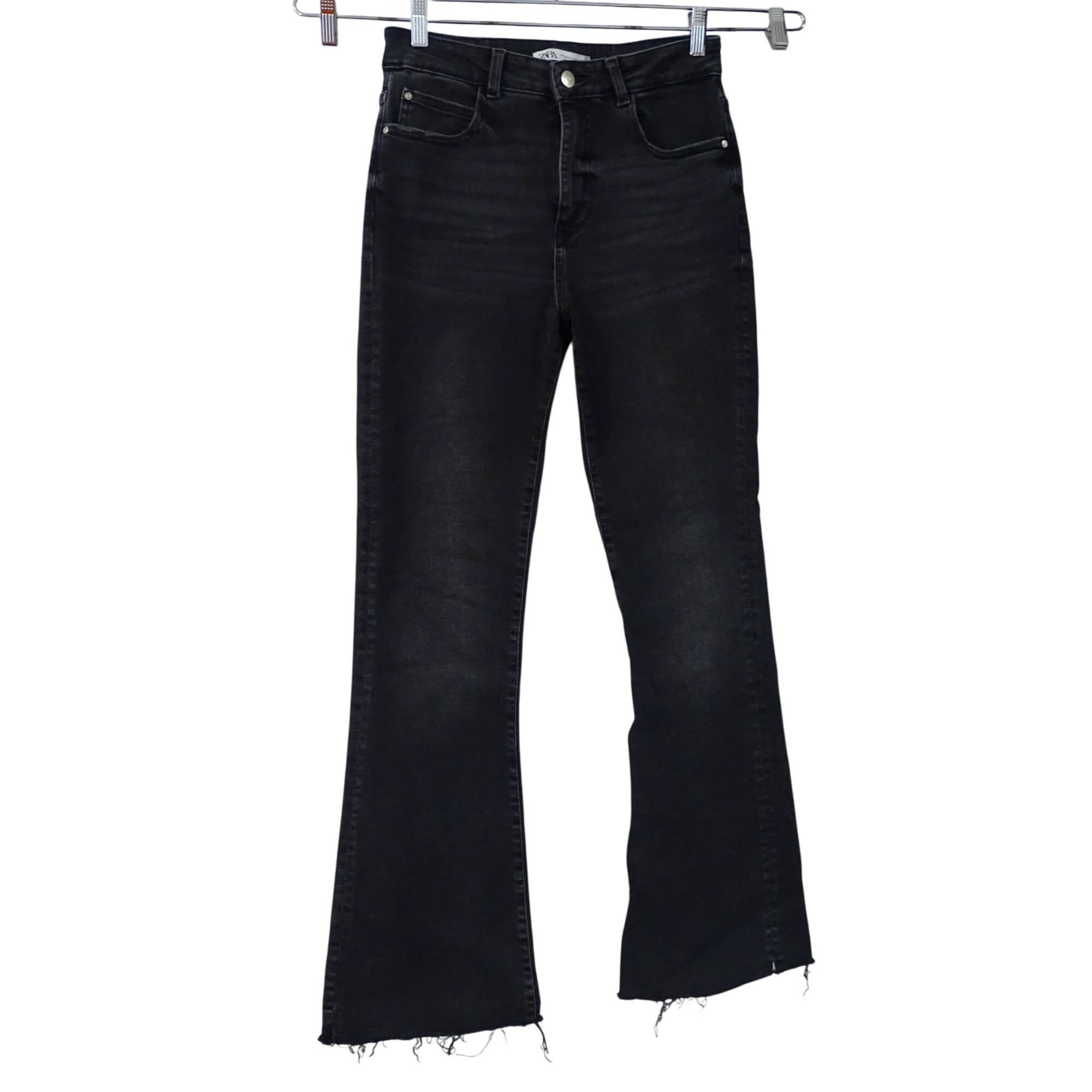 Zara Zara Black Washed Boot Flare Jeans Women Size 8 High Rise Size 30" / US 8 / IT 44 - 1 Thumbnail