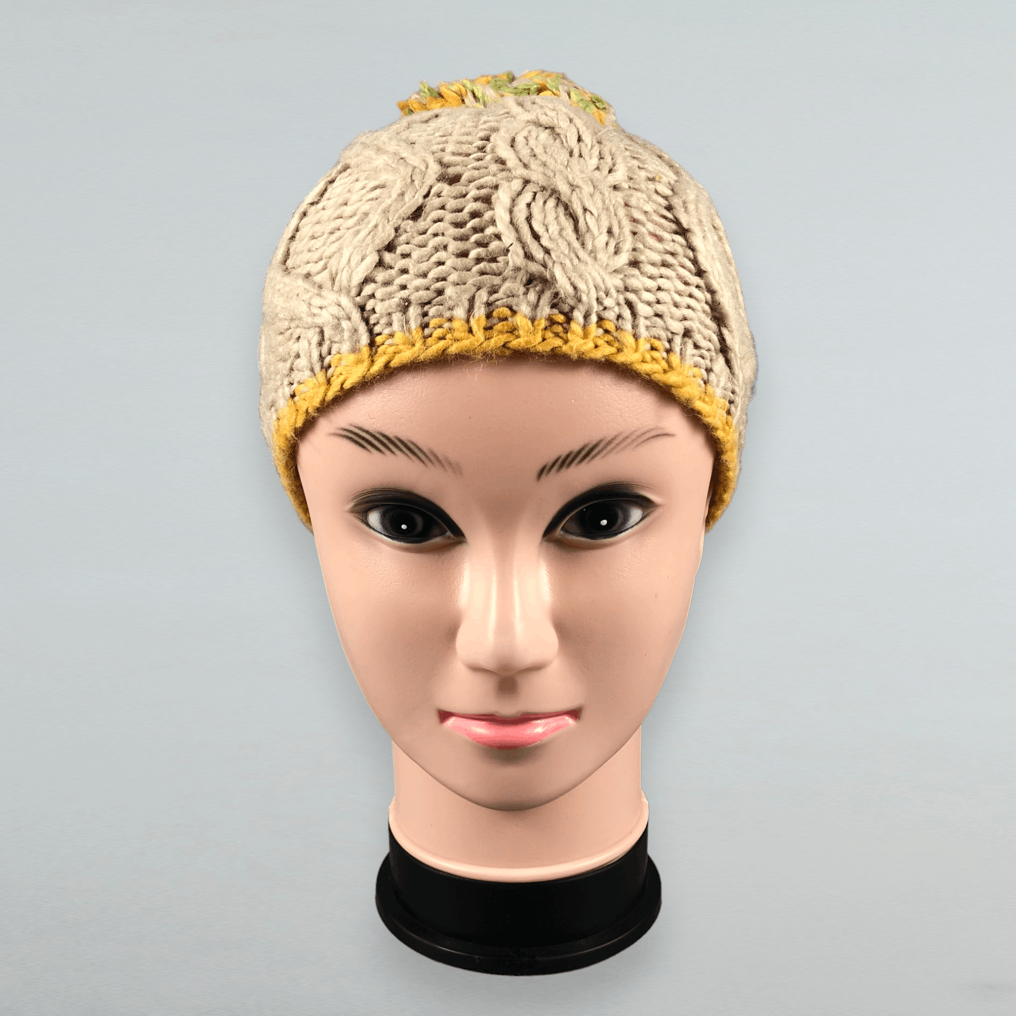 Japanese Brand Aran knit Hat Beanie Size ONE SIZE - 1 Thumbnail
