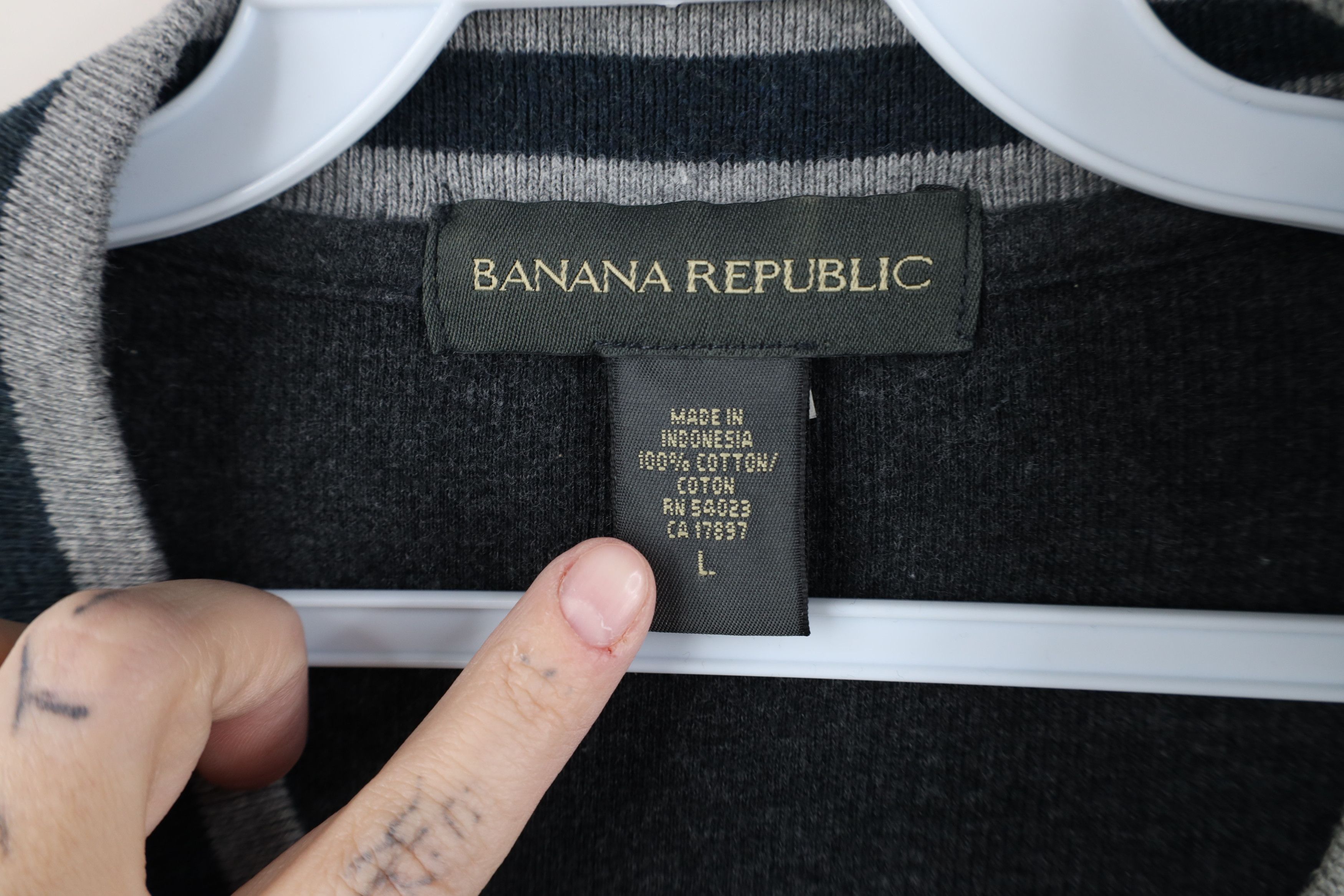 Banana Republic Vintage Y2K 2001 Banana Republic Block Ribbed Knit Sweater Size US L / EU 52-54 / 3 - 7 Thumbnail